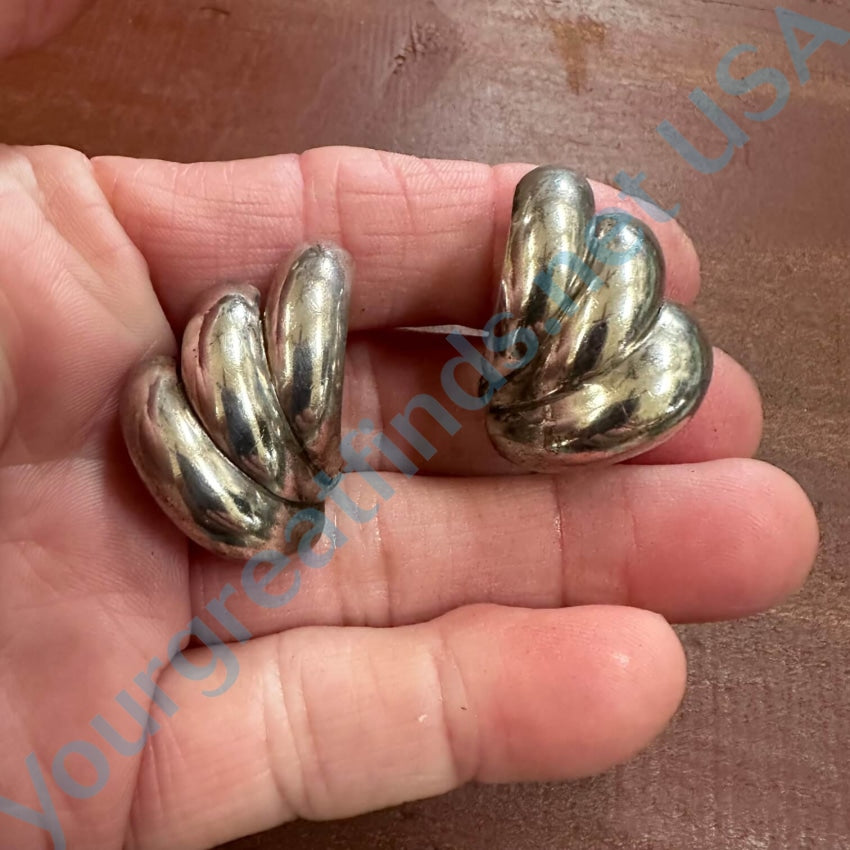 Vintage Mexican Sterling Silver Clip Earrings for Women – Handmade Dangle Hoop Earrings – Perfect for Parties, Weddings & Special Occasions