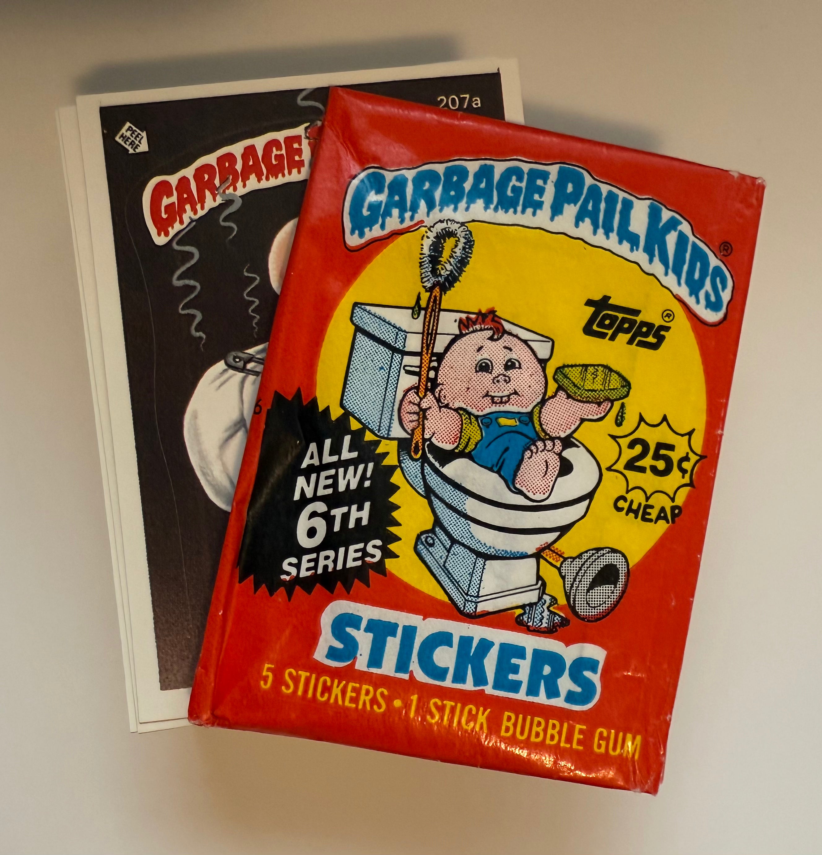 Garbage Pail Kids Series 6 Complete Stickers Set with Original Wrappers - 1985 Vintage Collectible - Perfect for Trading, Collecting, and Display