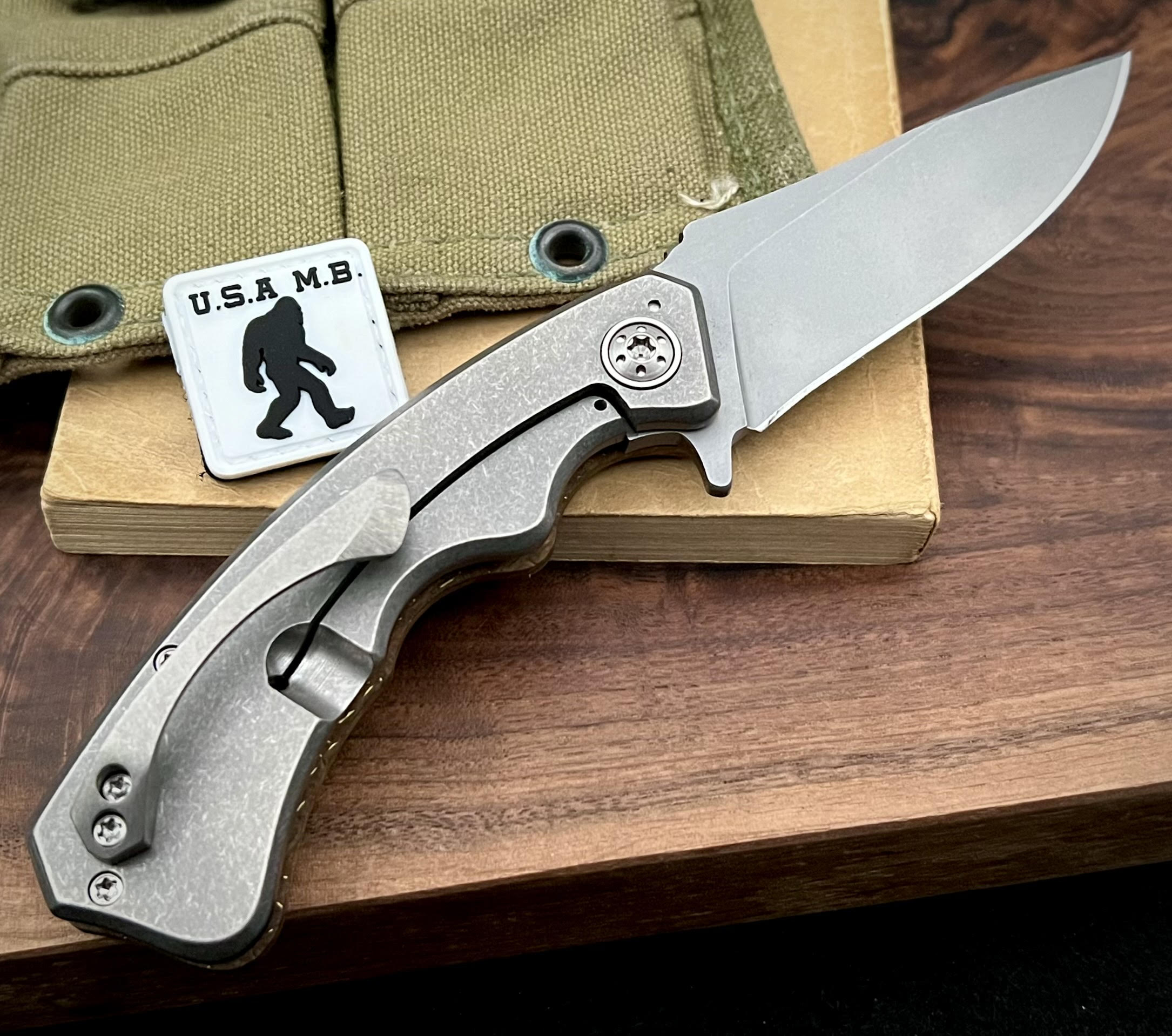 Wilmont Mini PRSA Thunderstorm Folding Knife - Kevlar Handle with Gold Wire, Titanium Framelock, S35VN Blade - EDC, Outdoor, Camping, Survival Gear