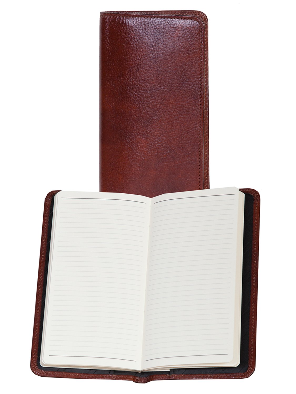 Premium Mahogany Italian Leather Pocket Notebook - Ruled Pages for Writing, Journaling & Note Taking - Perfect for Travel, Office & Daily Use