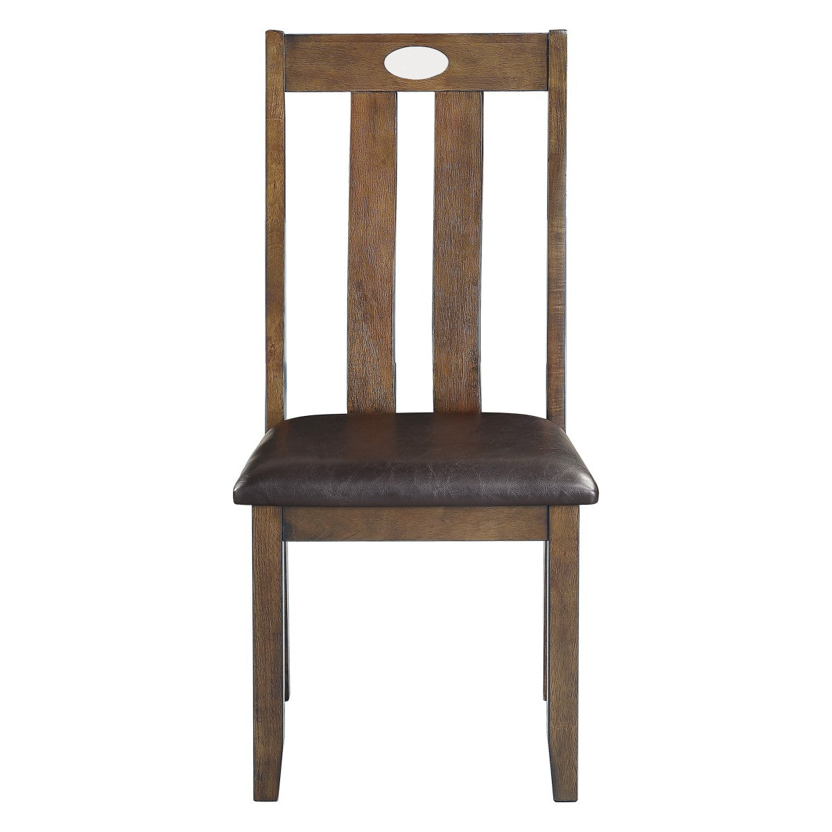 Acacia Wood 5-Piece Dinette Set with Brown Faux Leather Upholstered Chairs - Perfect for Kitchen, Breakfast Nook, Small Dining Room & Apartment Decor