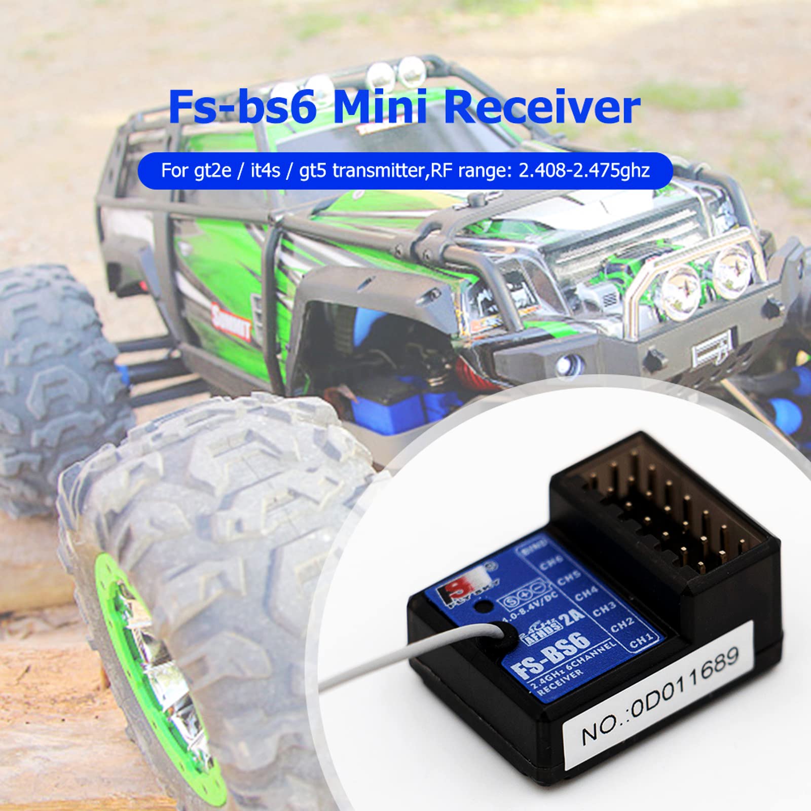 Flysky FS-GT5 2.4GHz 6CH Radio Transmitter with FS-BS6 Gyro Receiver - Remote Control for RC Cars, Crawlers & Boats | ABS Setting, AFHDS 2A Protocol, 4 Climbing Modes | Perfect for Off-Road Racing, Rock Crawling and Water Sports