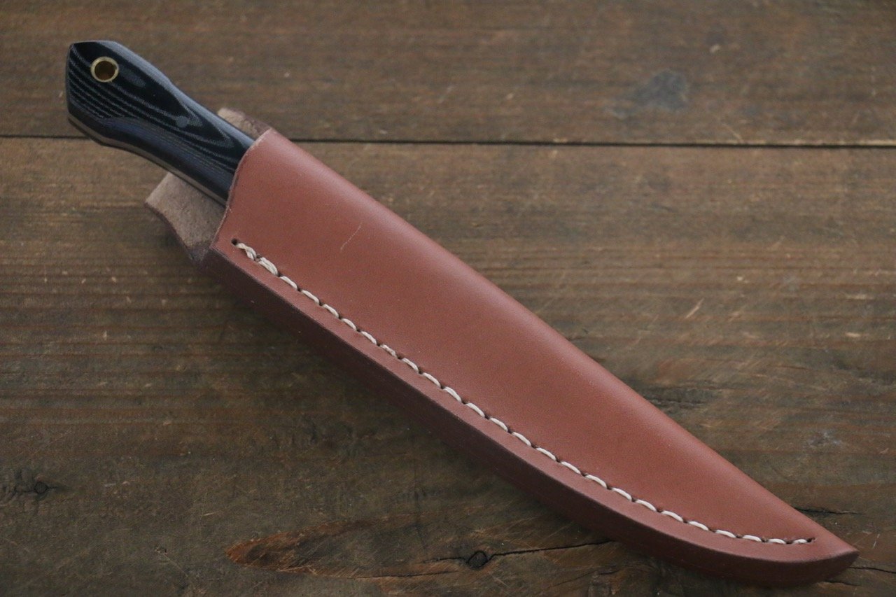 Premium Kazuo Nomura White Steel No.2 Hunter Knife - 100mm Blade with Black Micarta Handle - Ideal for Outdoor Camping, Hunting, and Bushcraft Activities