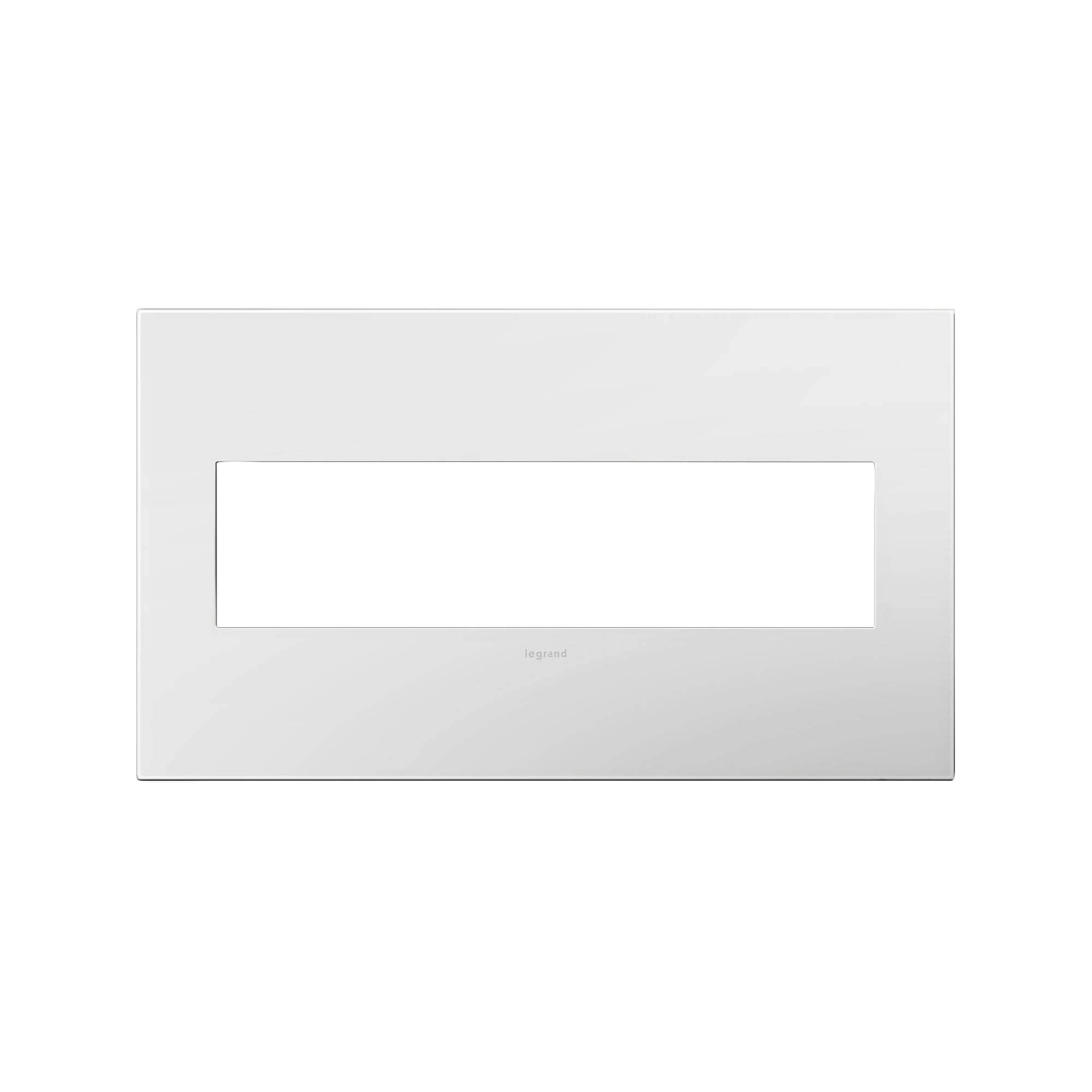 Legrand Adorne 4-Gang Wall Plate - 1 Pack, Gloss White-on-White - Decorative Outlet Cover for Home & Office Electrical Outlets - Perfect for Living Rooms, Bedrooms & Kitchens