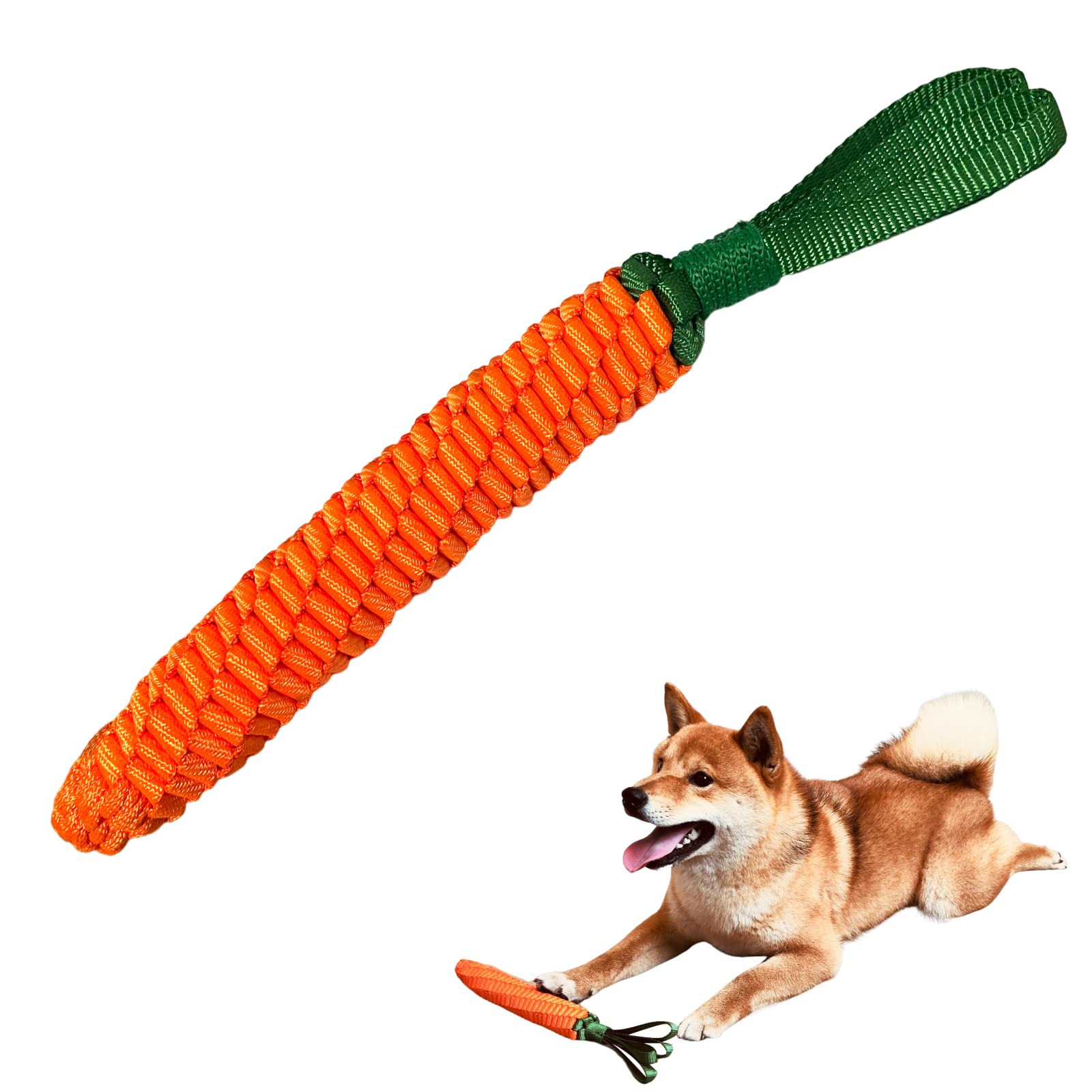 Durable Dog Rope Tug Toy - Carrot-Shaped Chew Toy for Medium & Large Breeds | Interactive Play & Dental Health | Perfect for Fetch, Training & Teeth Cleaning