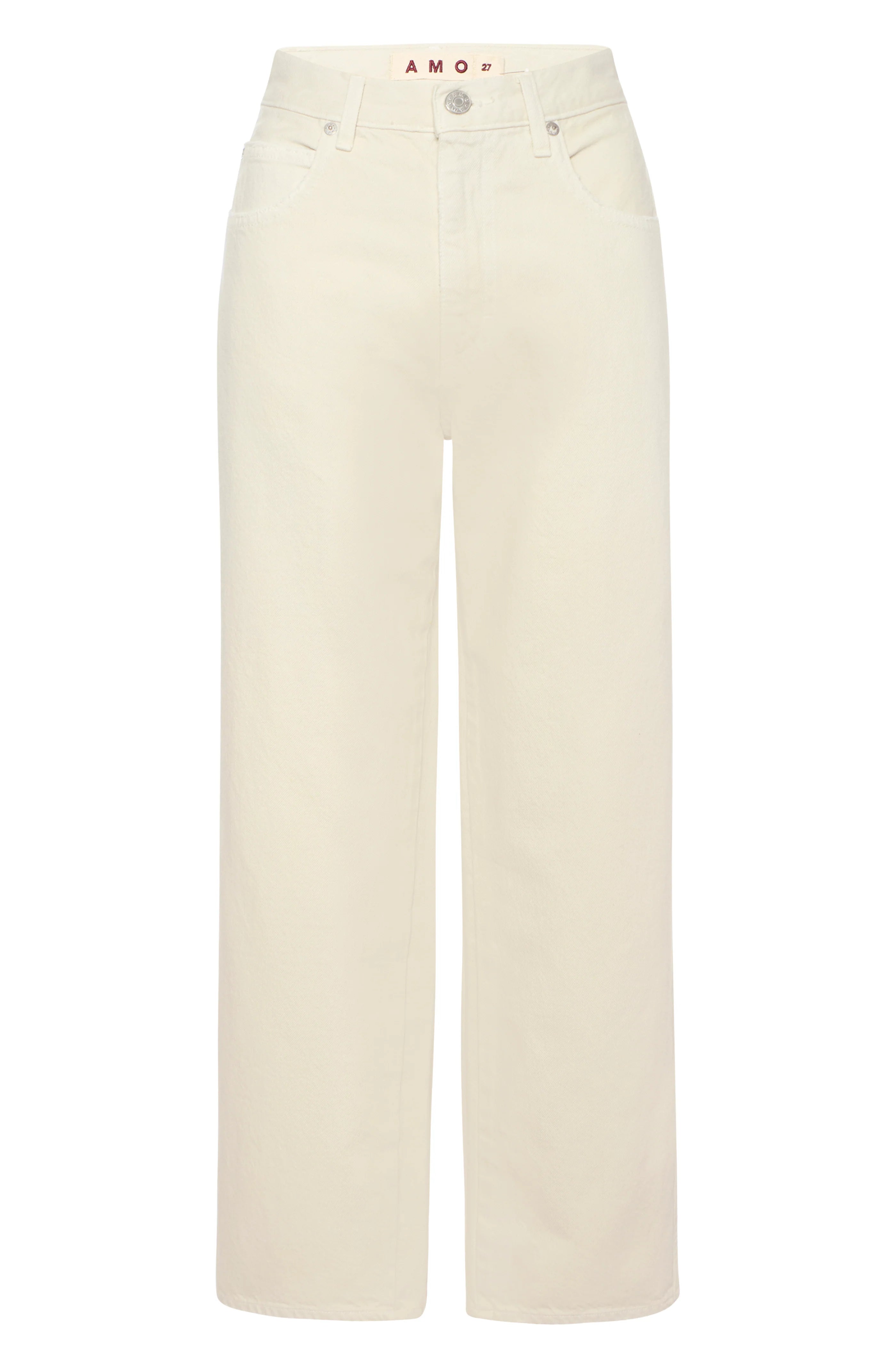 Billie Wide Straight Leg Crop Jeans for Women - High Waist Distressed Denim Pants in Sandstone | Casual & Streetwear Outfits