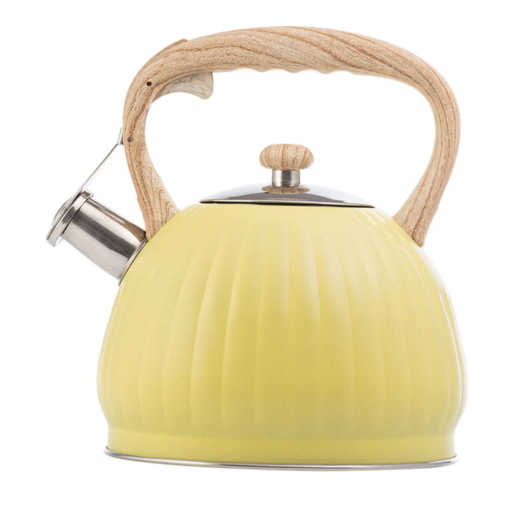 FAKEME 3.5L Whistling Tea Kettle - Stainless Steel Stovetop Kettle for Gas, Electric & Induction Cooktops - Anti-Scalding Handle - Perfect for Tea, Coffee & Hot Water (Home, Office, Camping)
