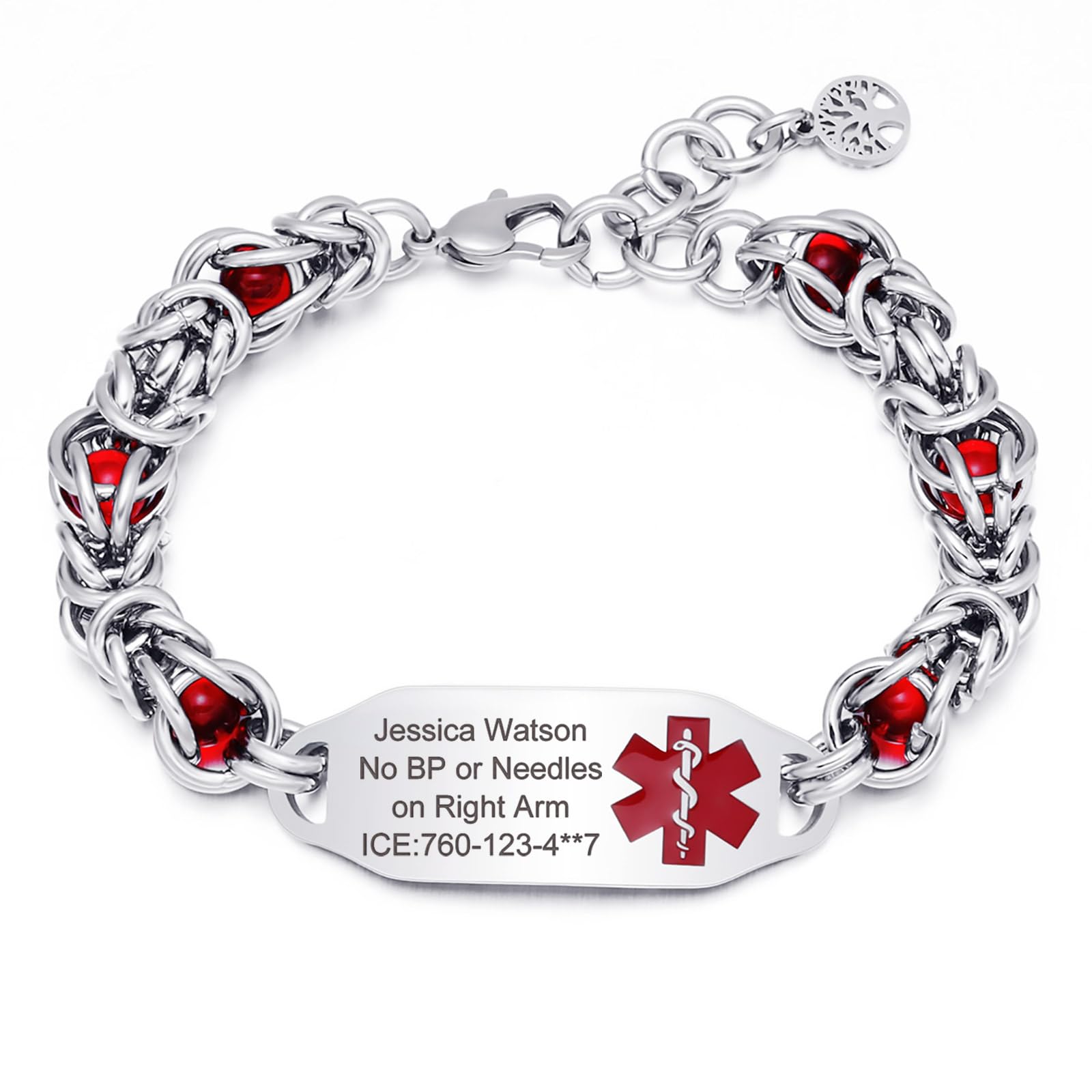 Personalized Medical Alert Bracelets for Women & Men - Customizable Emergency ID Bracelet with Medical Card - Ideal for Seniors, Allergies & Health Conditions