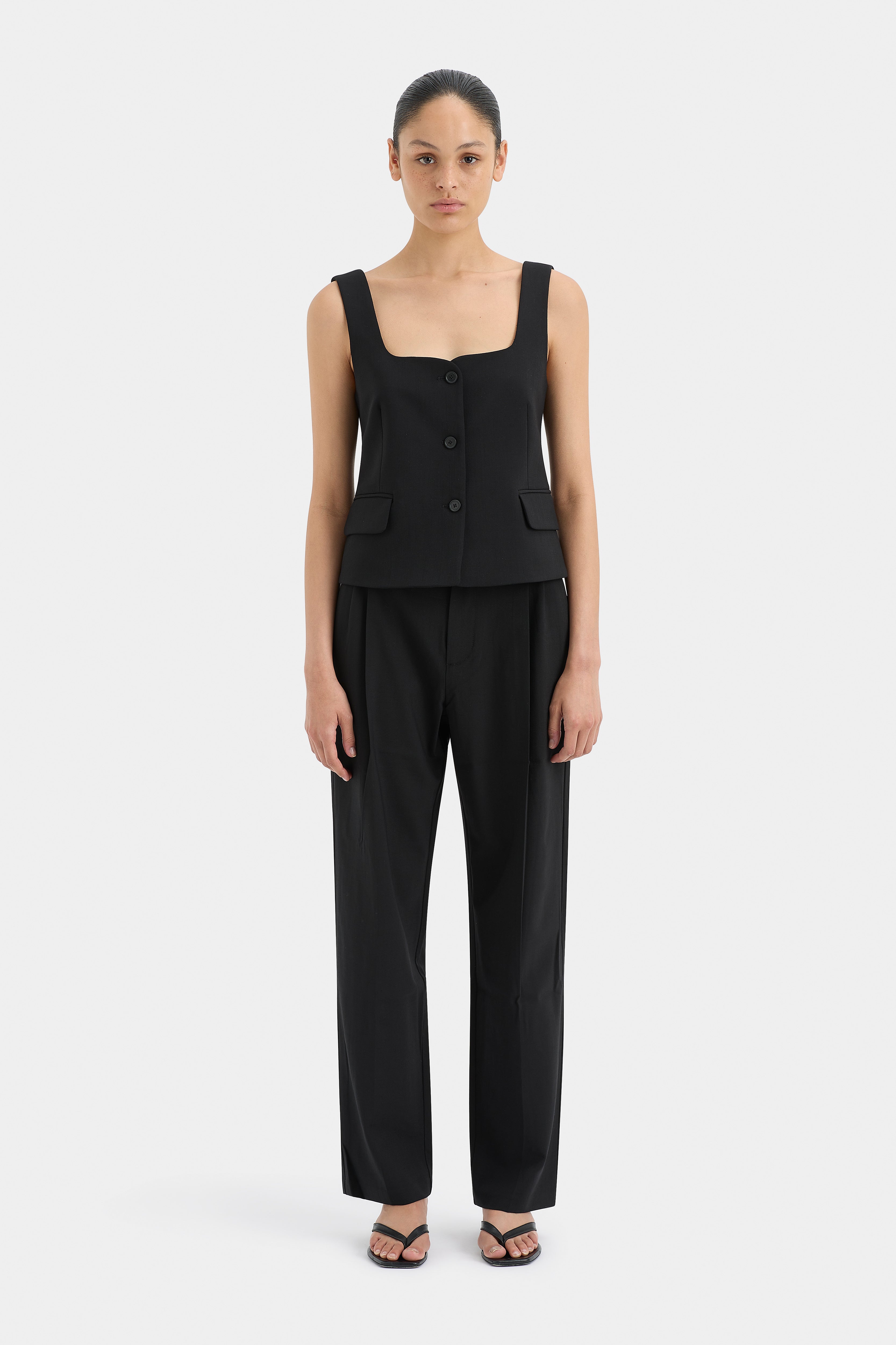 Leni Women's Button Down Bodice Top - Elegant Blouse for Office, Date Night & Casual Wear