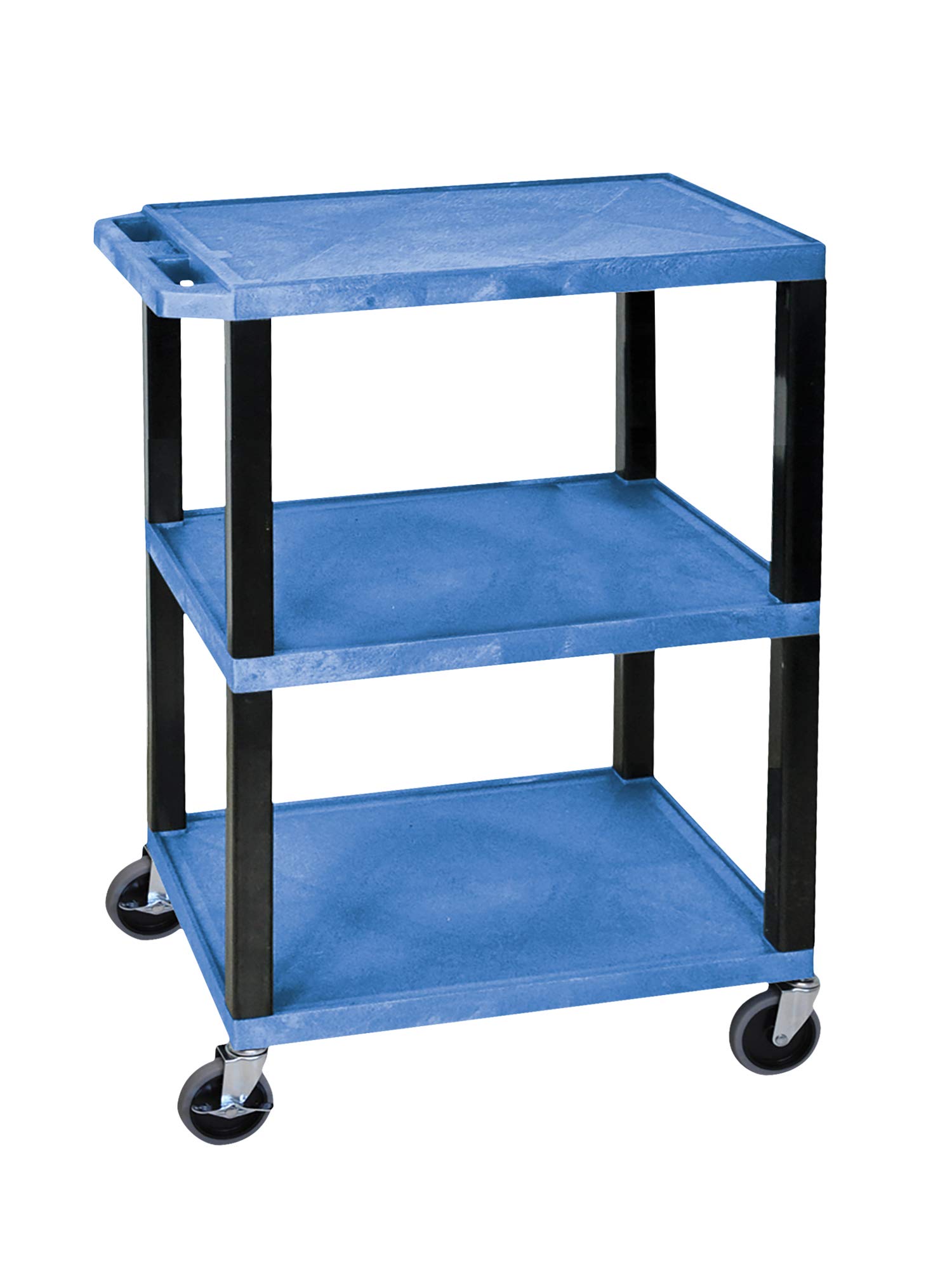 **LUXOR WT34BUS Tuffy Utility Cart with 3 Shelves - Heavy-Duty Rolling Storage Cart with 4