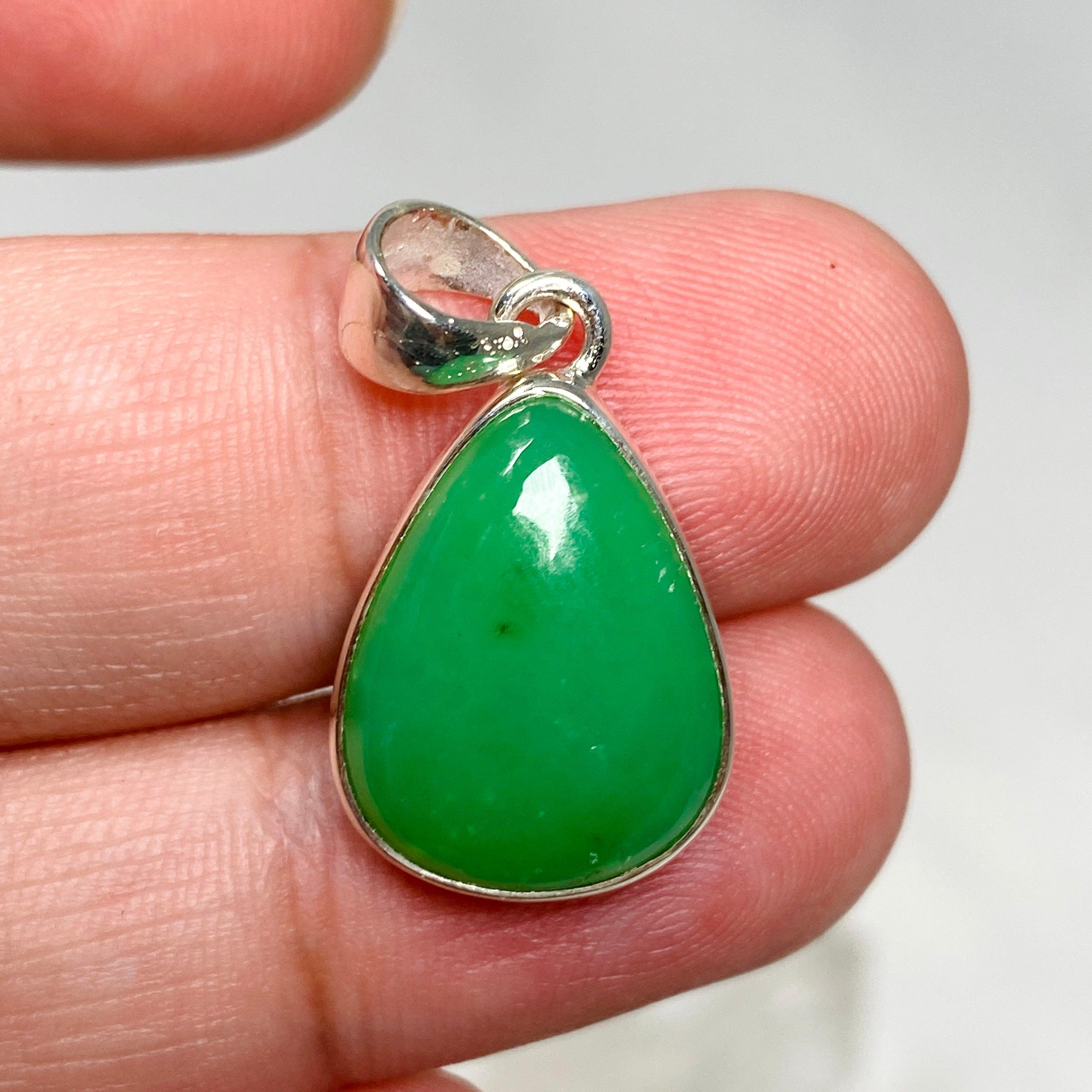 Natural Chrysoprase Teardrop Pendant Necklace KPGJ4460 - Elegant Gemstone Jewelry for Women, Perfect for Weddings, Parties & Everyday Wear