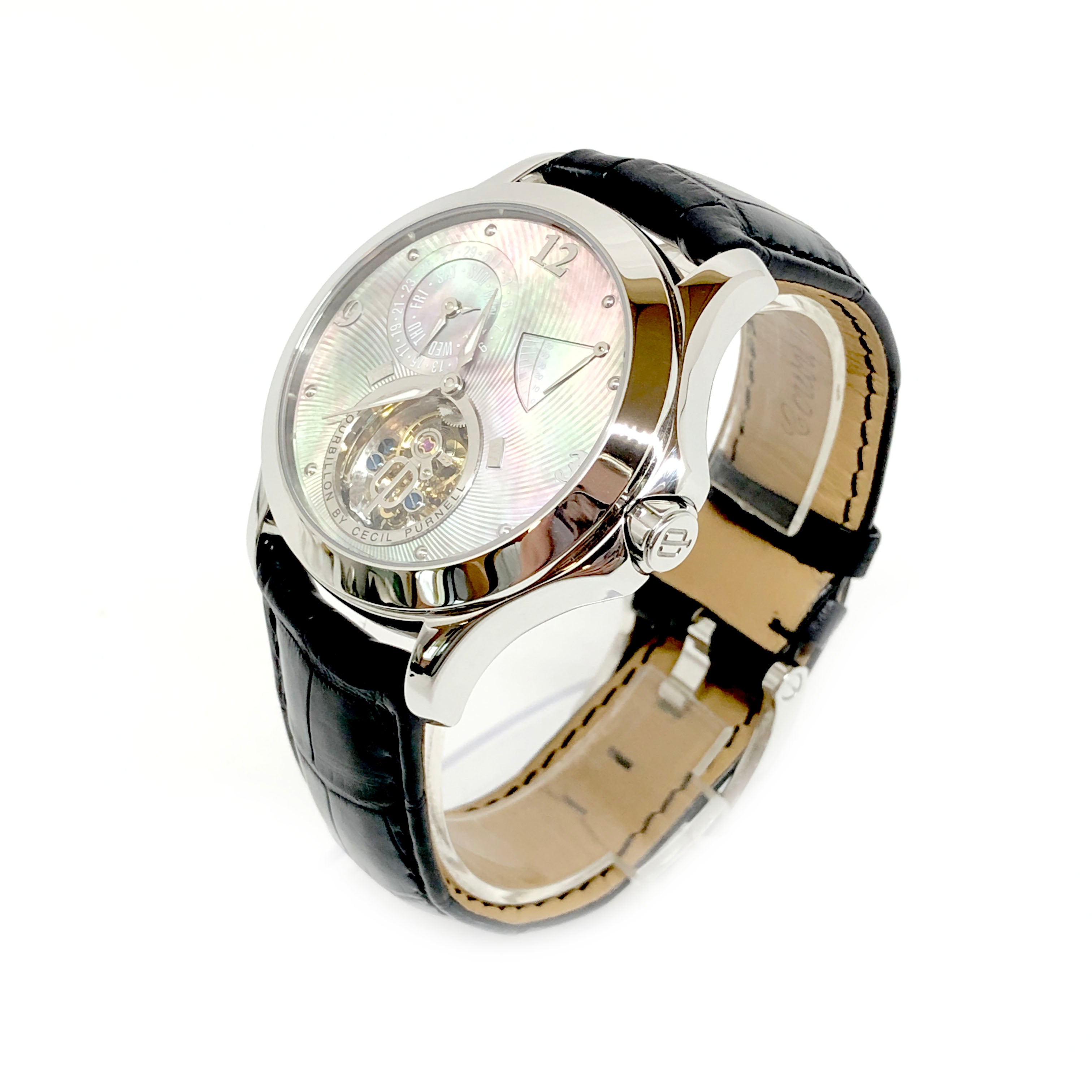 Cecil Purnell Luxury Tourbillon Watch - Stainless Steel Limited Edition Timepiece for Men | Perfect for Business Meetings, Formal Events & Watch Collectors