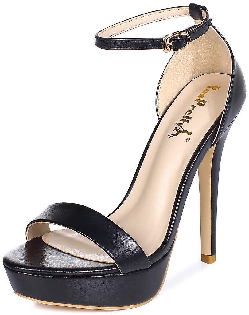 YooPrettyz Women's Metallic Ankle Strap Platform High Heel Dress Sandals - Elegant Party Shoes for Weddings, Prom & Evening Events
