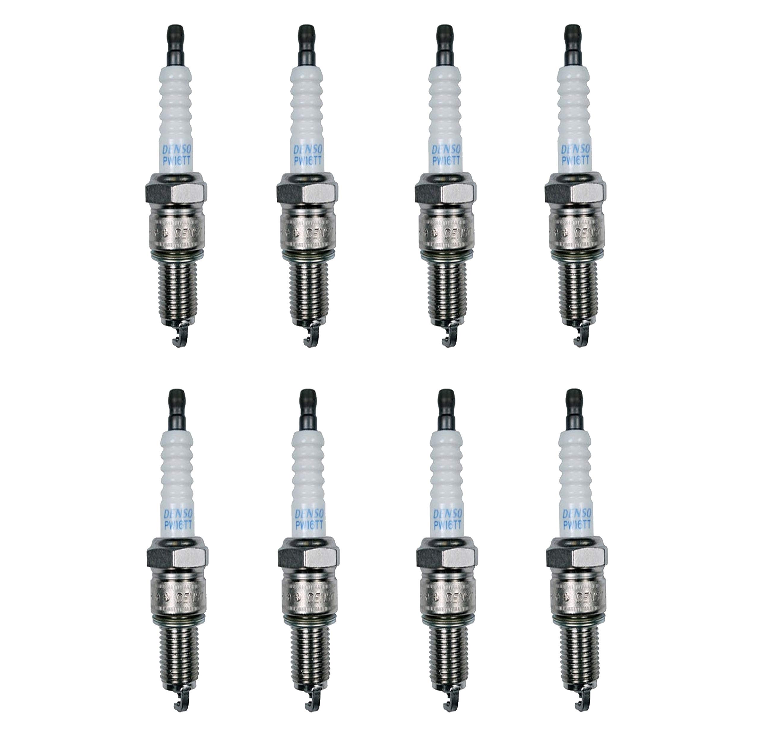 Denso Platinum TT Spark Plugs - Set of 8 (0.040 Gap) for V8 Engines - High Performance Ignition for Trucks, SUVs & Muscle Cars