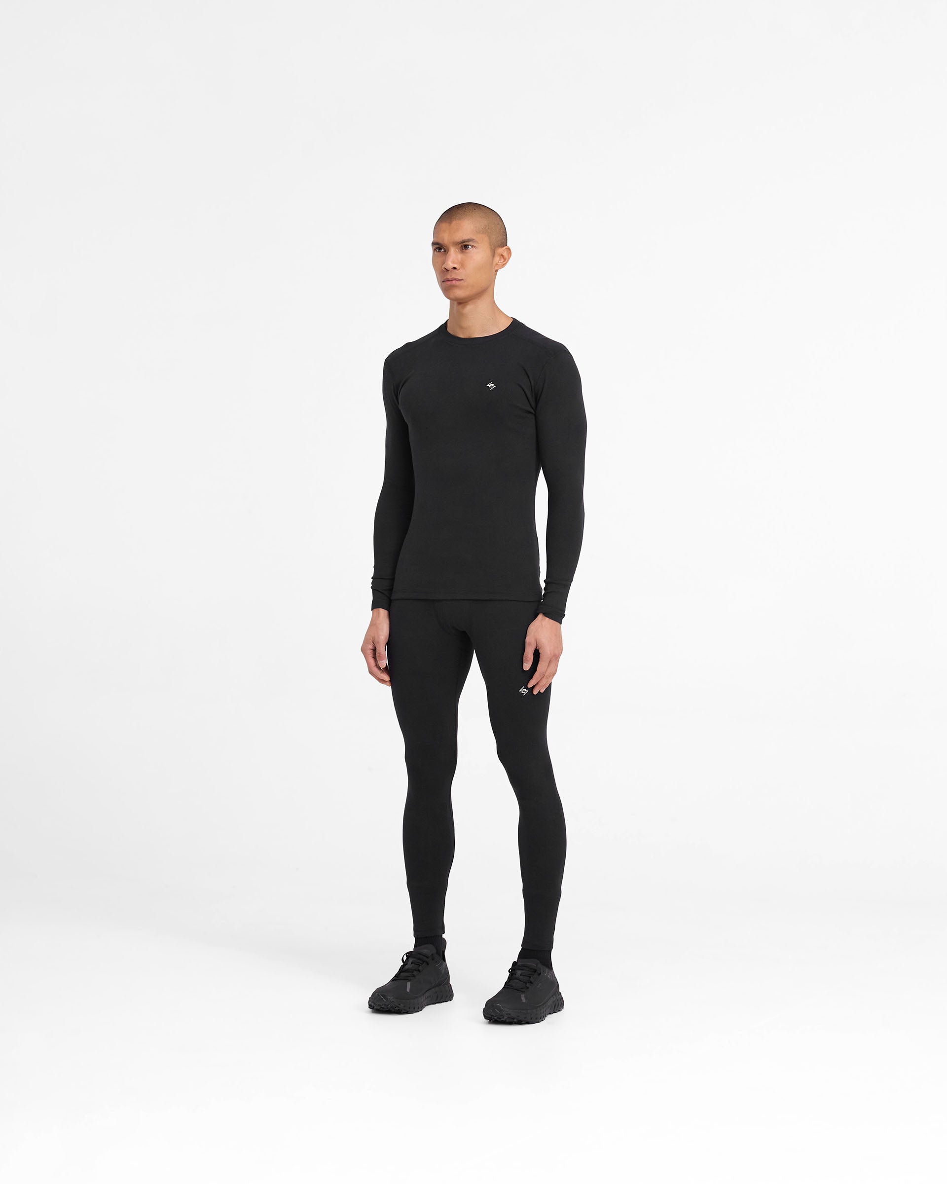 247 Ribbed Long Sleeve T-Shirt for Women - Stretchy Comfort Fit Crew Neck Casual Top (Black) - Perfect for Layering, Workouts, and Everyday Wear