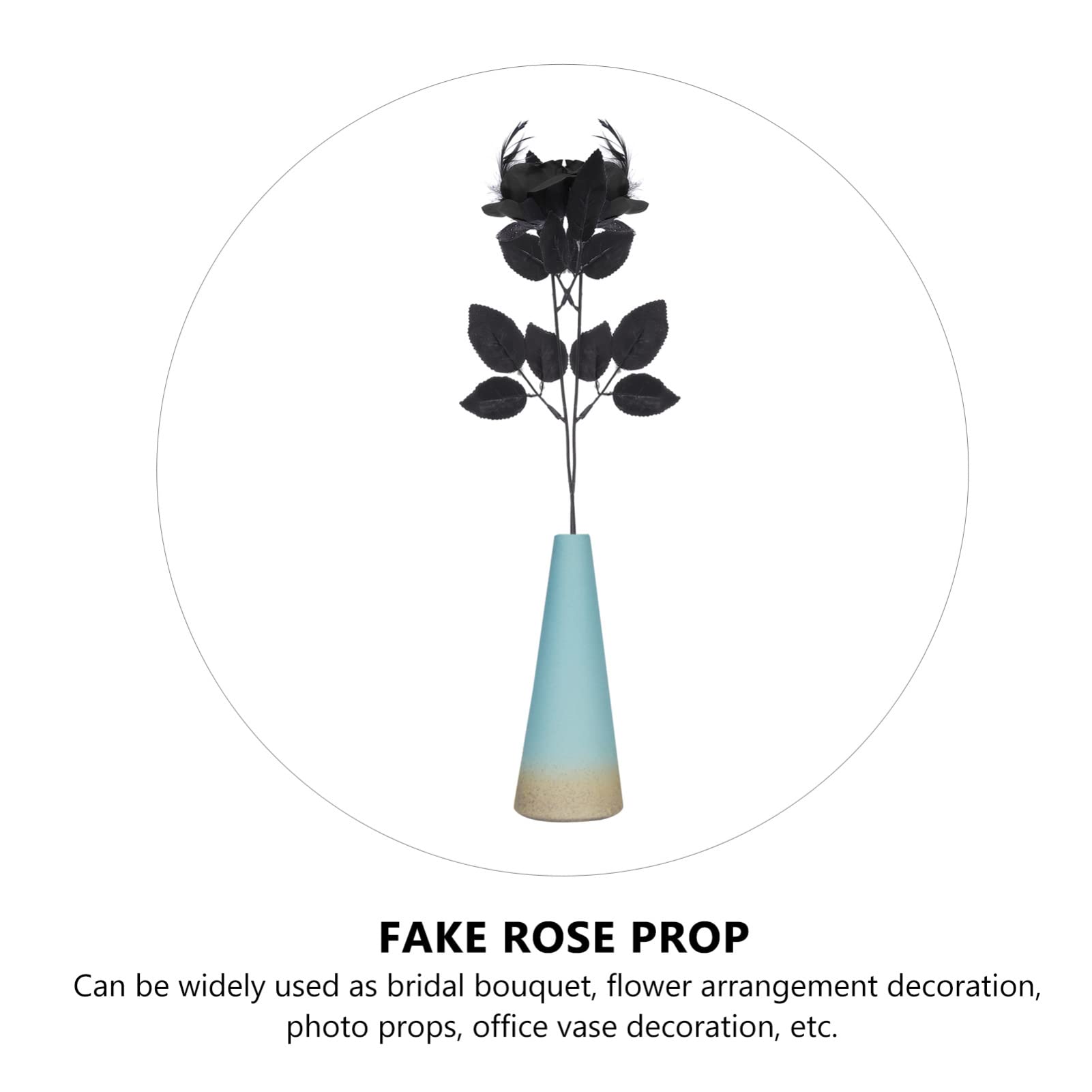 NUOBESTY 5pcs Artificial Silk Rose Bouquet - Halloween Home Decor, DIY Wedding Floral Arrangement, Bridal Centerpiece, Table Decor for Parties & Events