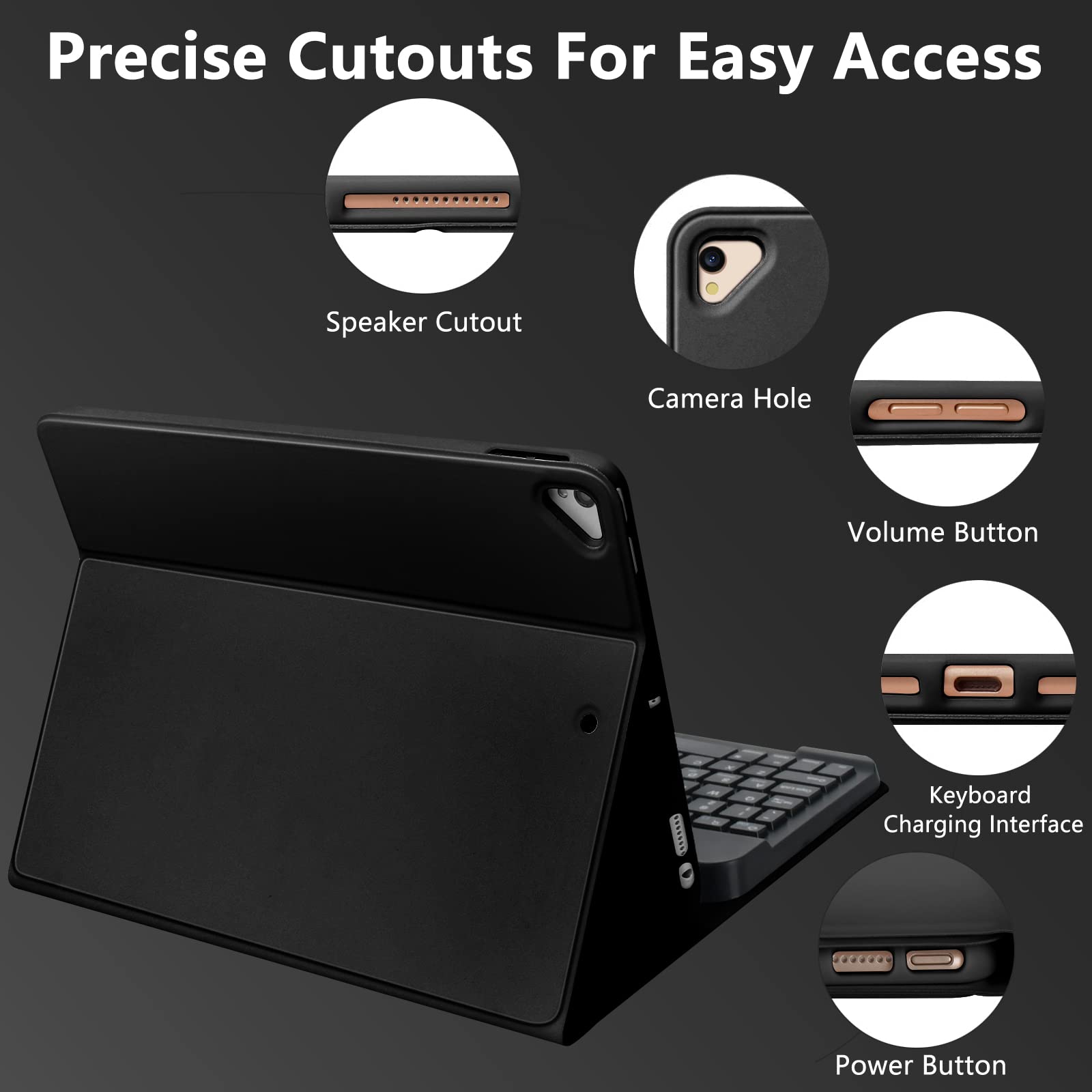 Bluetooth Keyboard Case for iPad 10.2