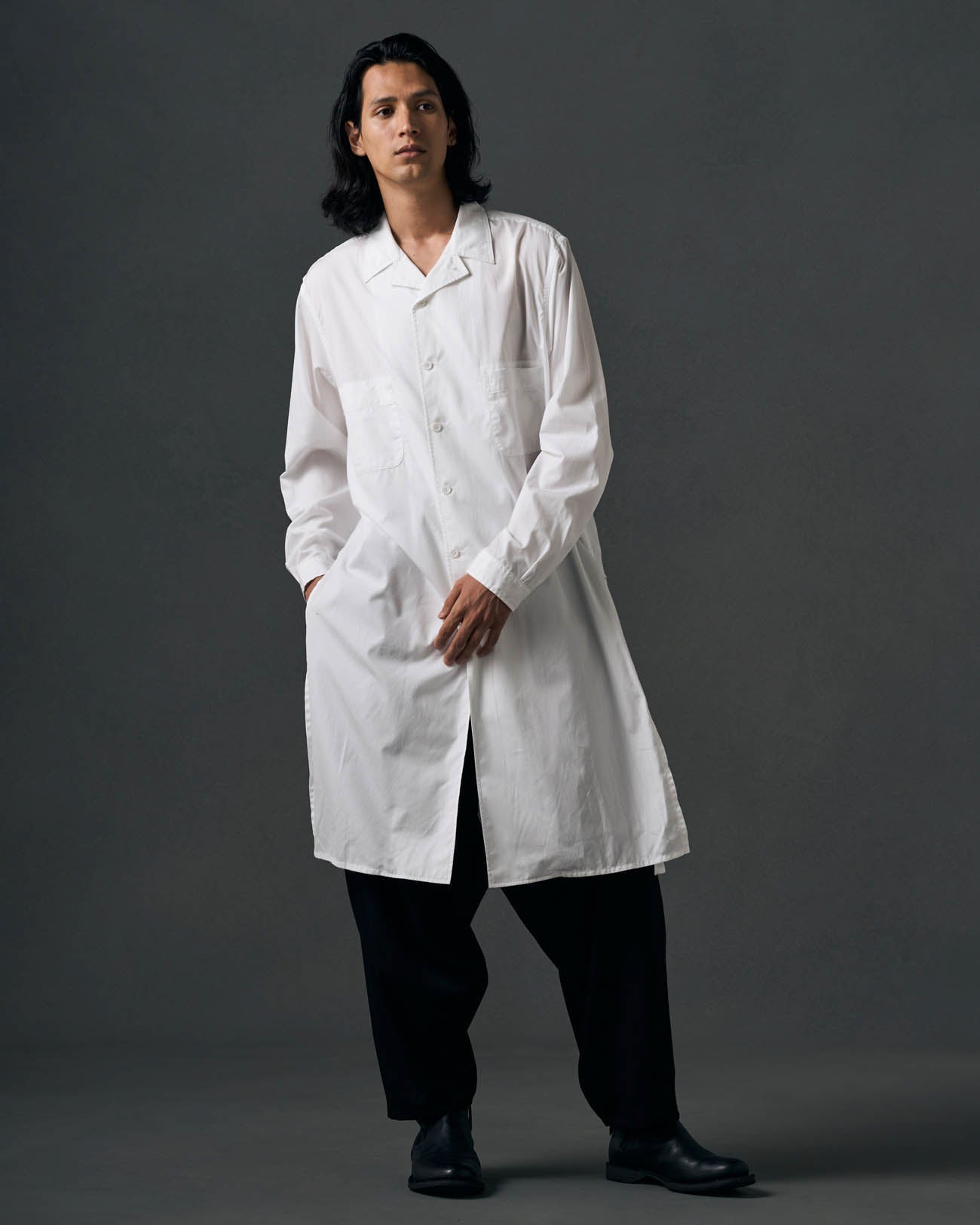 Premium Cotton Broadcloth Open Collar Long Sleeve Shirt for Men - Comfortable Casual & Business Wear