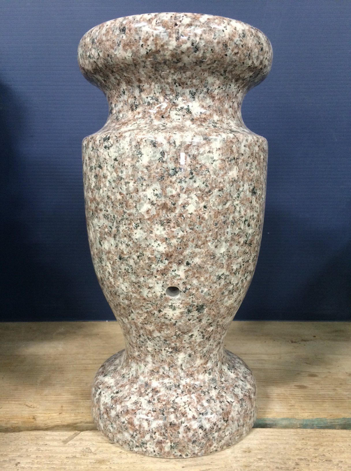 Granite Monument Vase 12x5.5 Inches - Elegant Plum Rose Color for Memorials, Graveside Decor & Home Accents