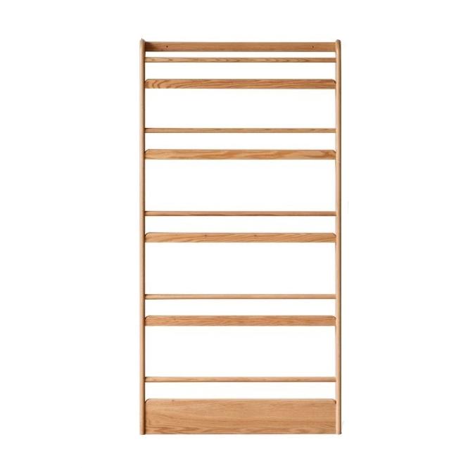 31.5x3.9x61.8 inch / 80x10x157 cm / natural wood color / five-layer bookshelf