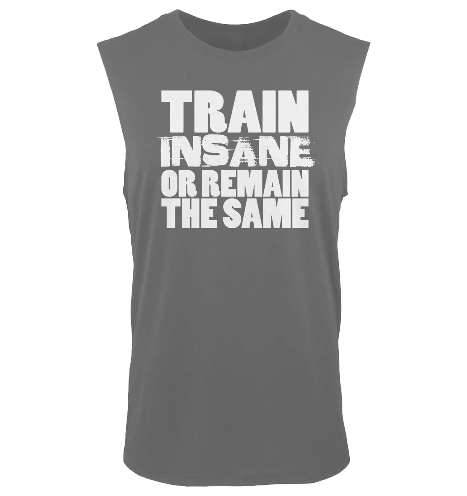 Tcombo Train Insane or Remain the Same - Men's Gym Workout Sleeveless Shirt for Fitness & Bodybuilding | Perfect for Weightlifting, CrossFit & Intense Training