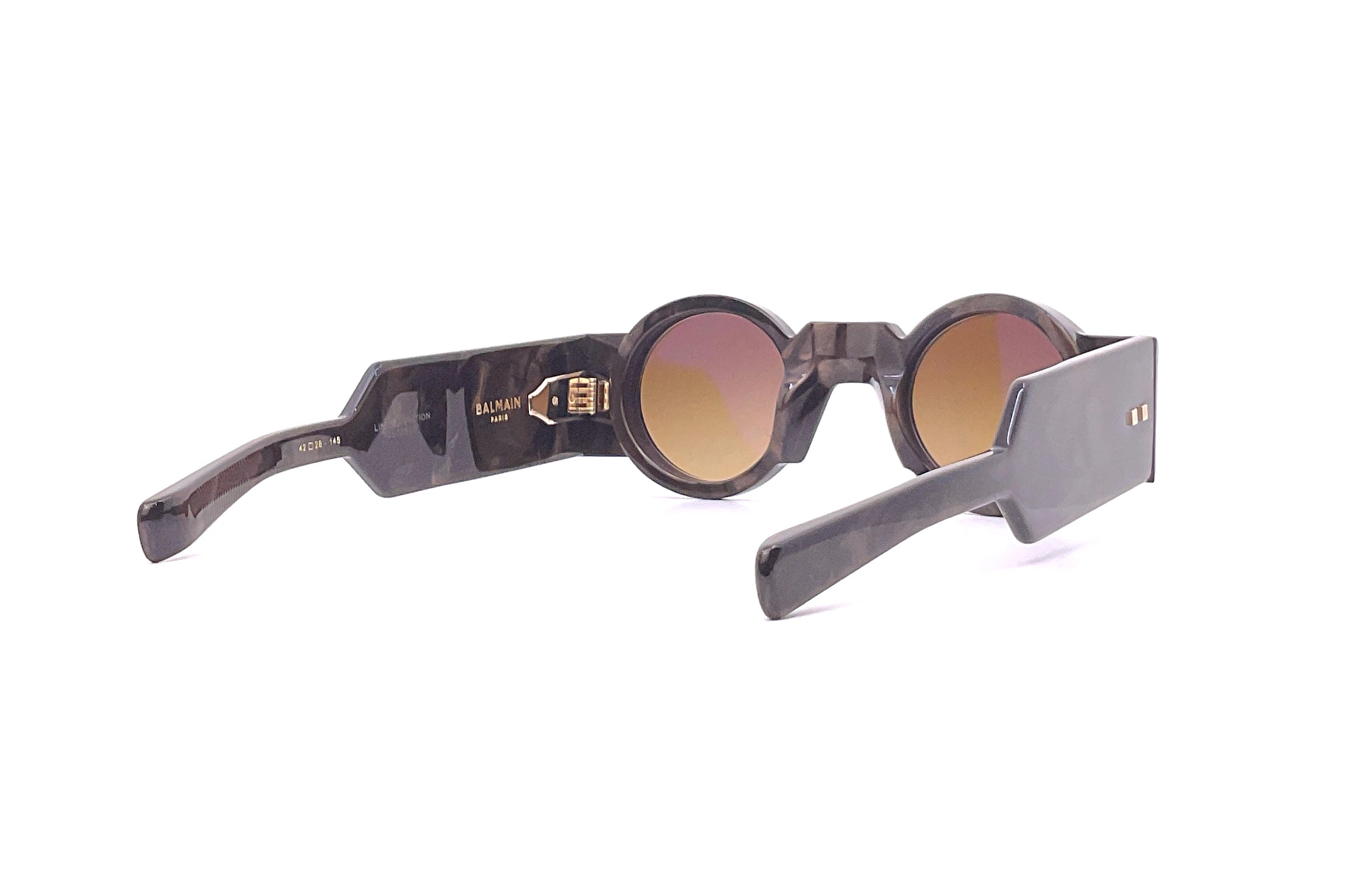 Balmain Olivier Sunglasses Brown Gold - Luxury Designer Shades for Men & Women - Perfect for Outdoor Activities, Travel, and Fashion Statements