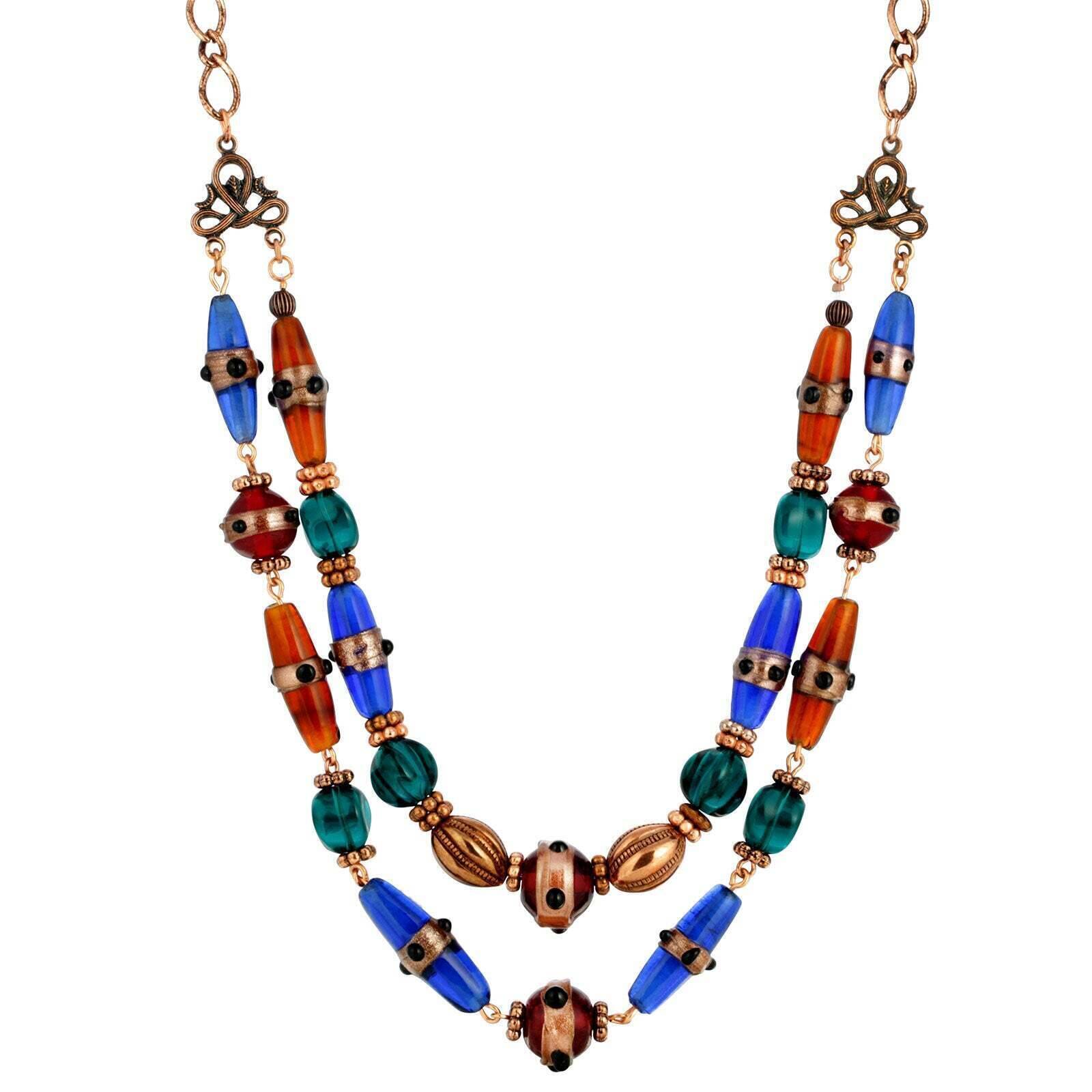 Bohemian Multi-Color Double Stranded Necklace - 20