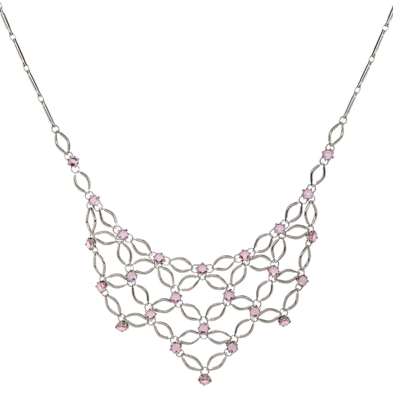 1928 Jewelry Bloom Crystal Statement Bib Necklace - 16