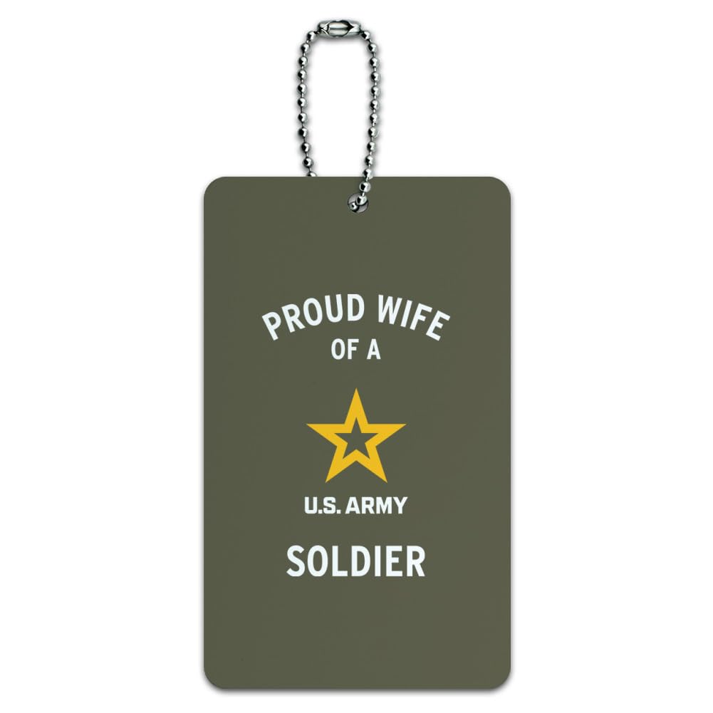 U.S. Army Soldier Wife Proud Military Luggage Tag - Durable Carry-On ID Card for Suitcases & Travel Bags - Perfect for Military Spouses, Air Travel, and Deployment Support