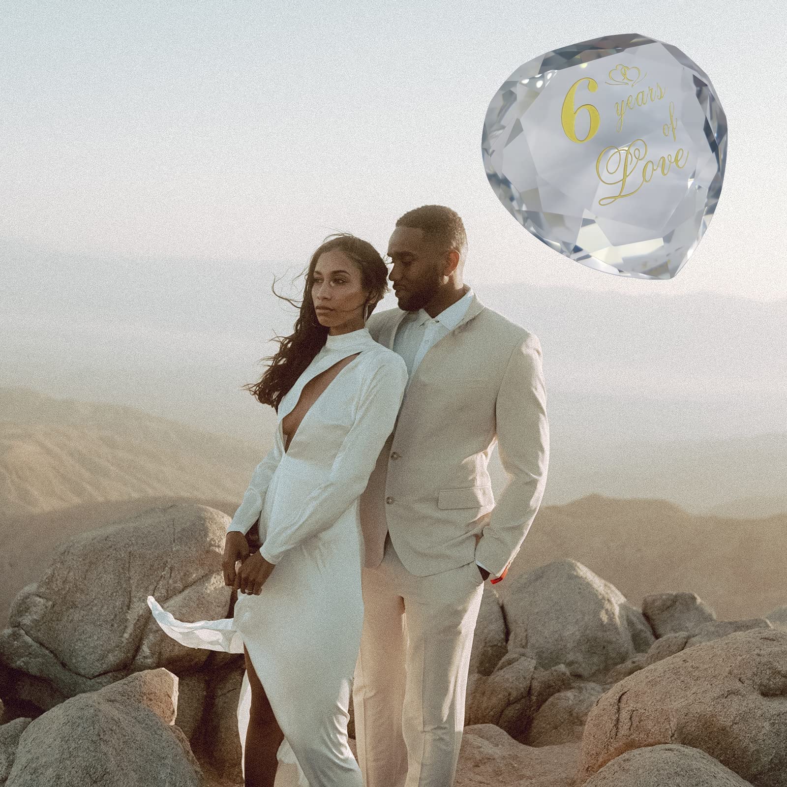 6th Anniversary Crystal Gifts for Couples - Romantic Wedding & Valentine's Day Presents for Husband, Wife, Boyfriend or Girlfriend | Perfect for Anniversaries, Engagements & Special Occasions