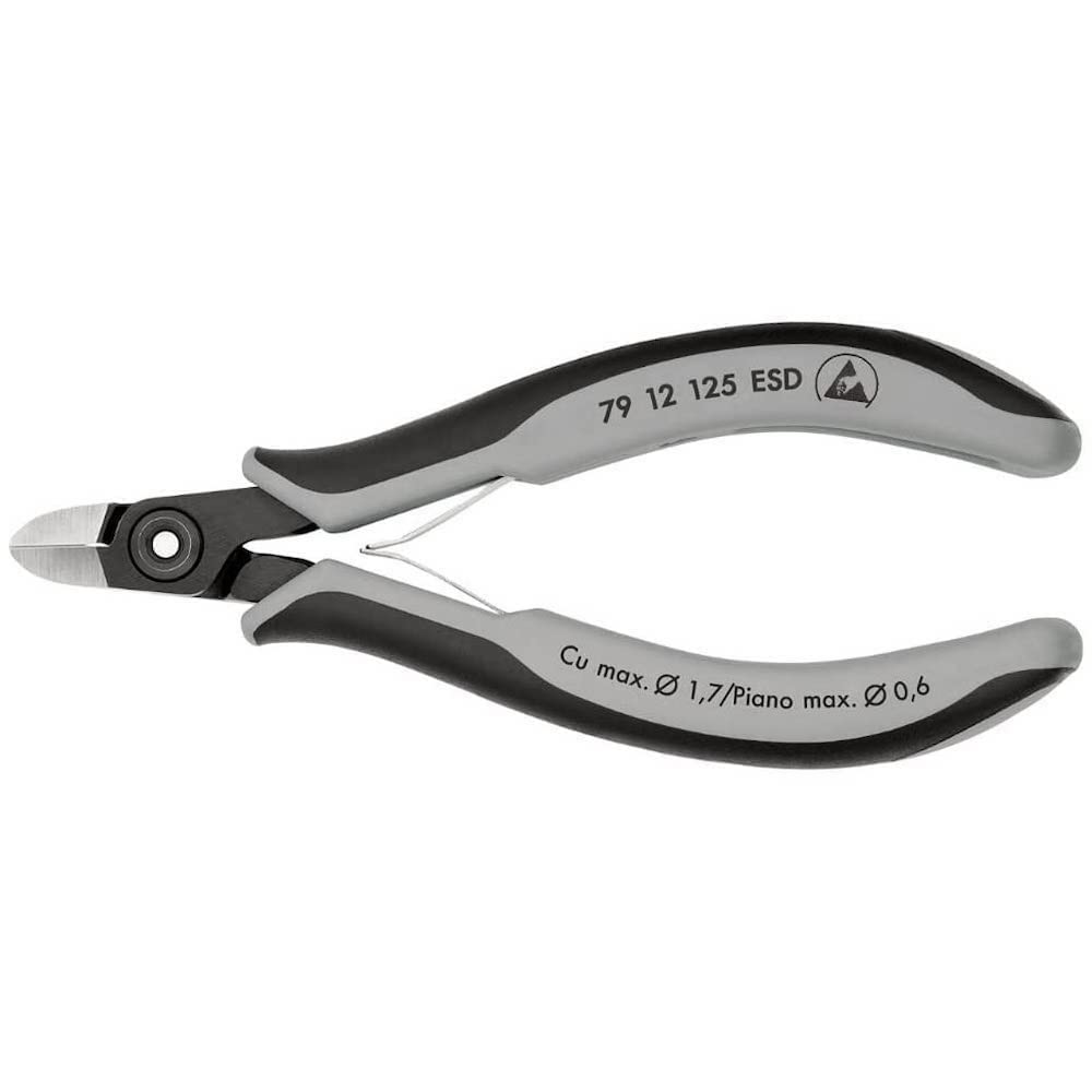 KNIPEX ESD Safe Precision Diagonal Cutters - 7912125ESD Electronics Wire Cutters for Circuit Boards & Sensitive Components | Ideal for Electricians, Technicians & DIY Electronics Projects