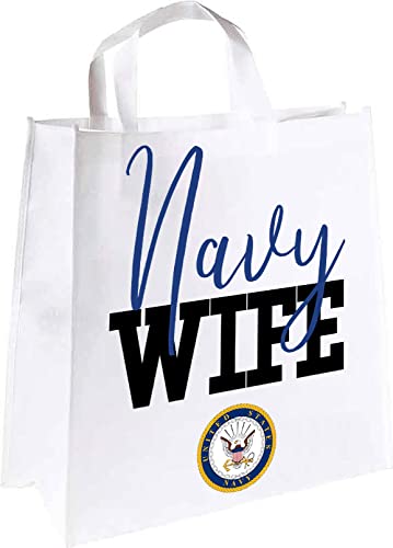 Navy Wife Tote Bag - Durable Canvas Military Spouse Gift - Perfect for Military Appreciation, Grocery Shopping & Beach Day Essentials