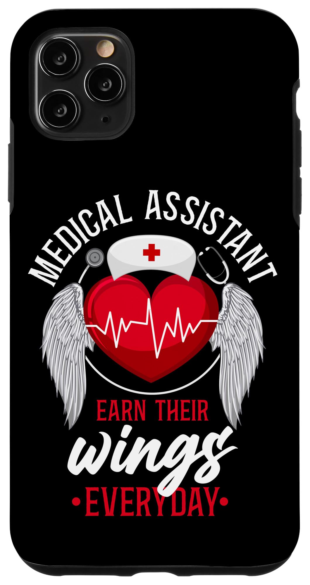 Apple iPhone 11 Pro Max Case - Certified Medical Assistant Heart Wings Design - Durable Protective Cover for Healthcare Professionals - Perfect for Hospitals, Clinics & Nursing Schools