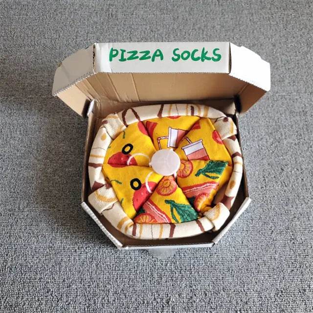 Fun Pizza Print Cozy Socks for Women & Men - Soft Comfortable Novelty Socks for Pizza Lovers, Gifts, Lounge Wear & Themed Parties