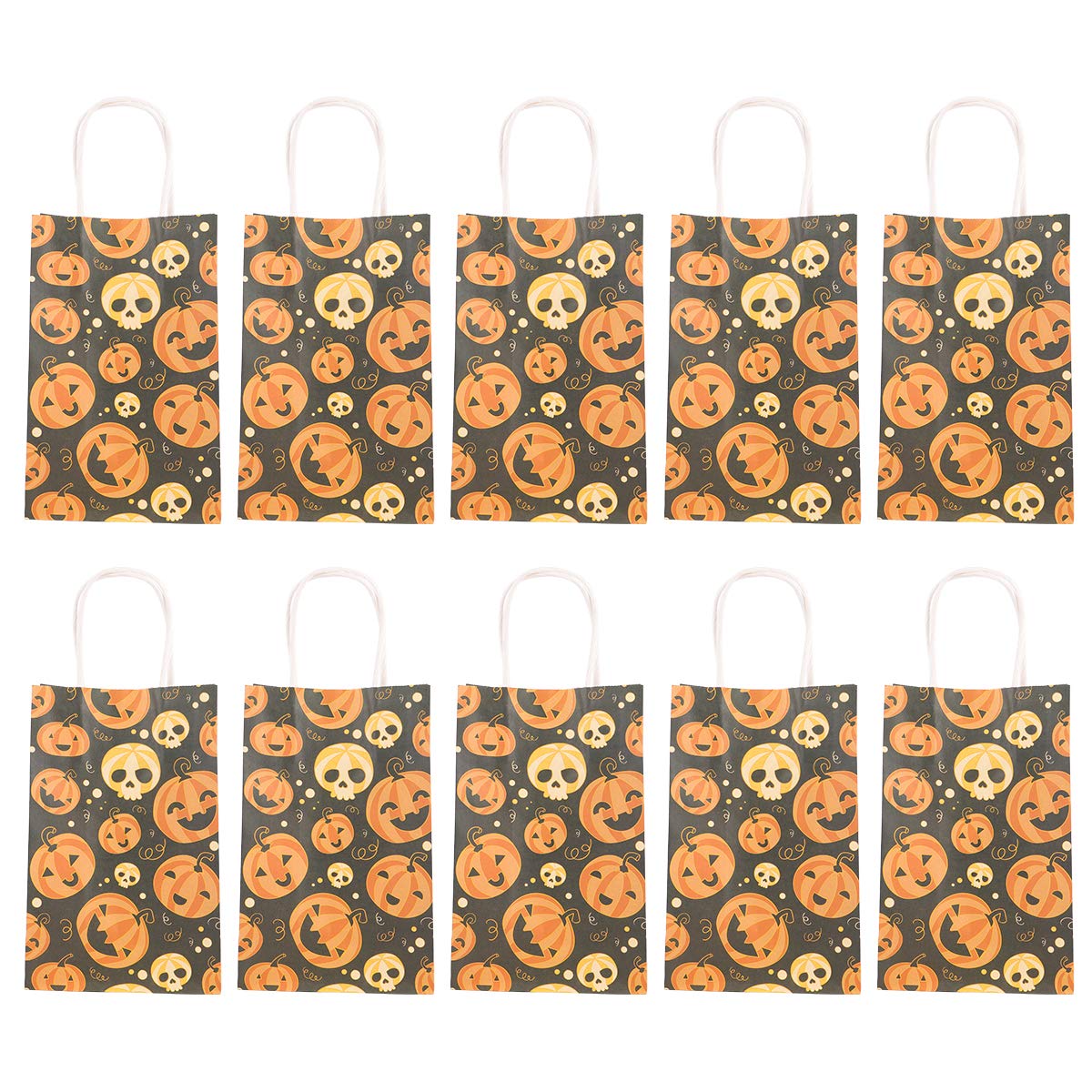 10 PCS Creative Halloween Candy Bags - Cabilock Reusable Tote Gift Pouch for Trick or Treat, Party Favors & Holiday Treats