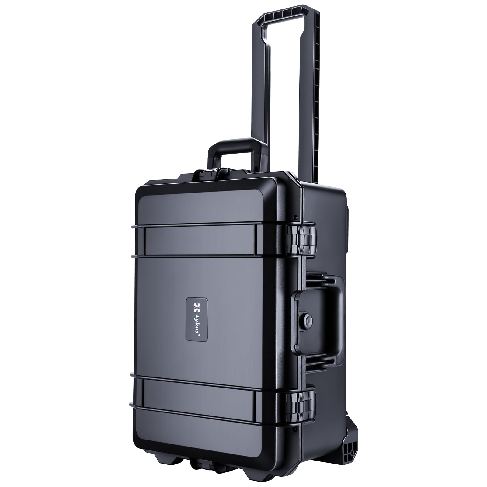 Lykus HC-5220 Large Waterproof Rolling Hard Case with Customizable Foam Insert (52x36x24.5cm Interior) - Durable Protection for Camera Gear, Lenses, Electronics & Equipment - Perfect for Travel, Outdoor Adventures & Professional Storage