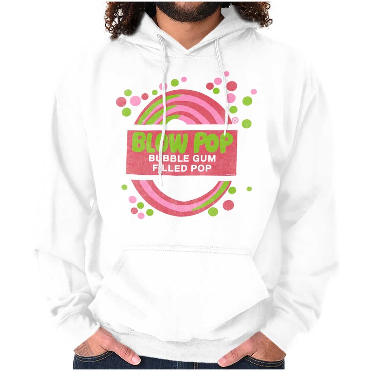 Brisco Brands Blow Pop Retro Candy Bubble Gum - Vintage Hoodie Sweatshirt for Women & Men - Cute 90s Nostalgic Streetwear for Casual Outfits & Candy-Themed Parties