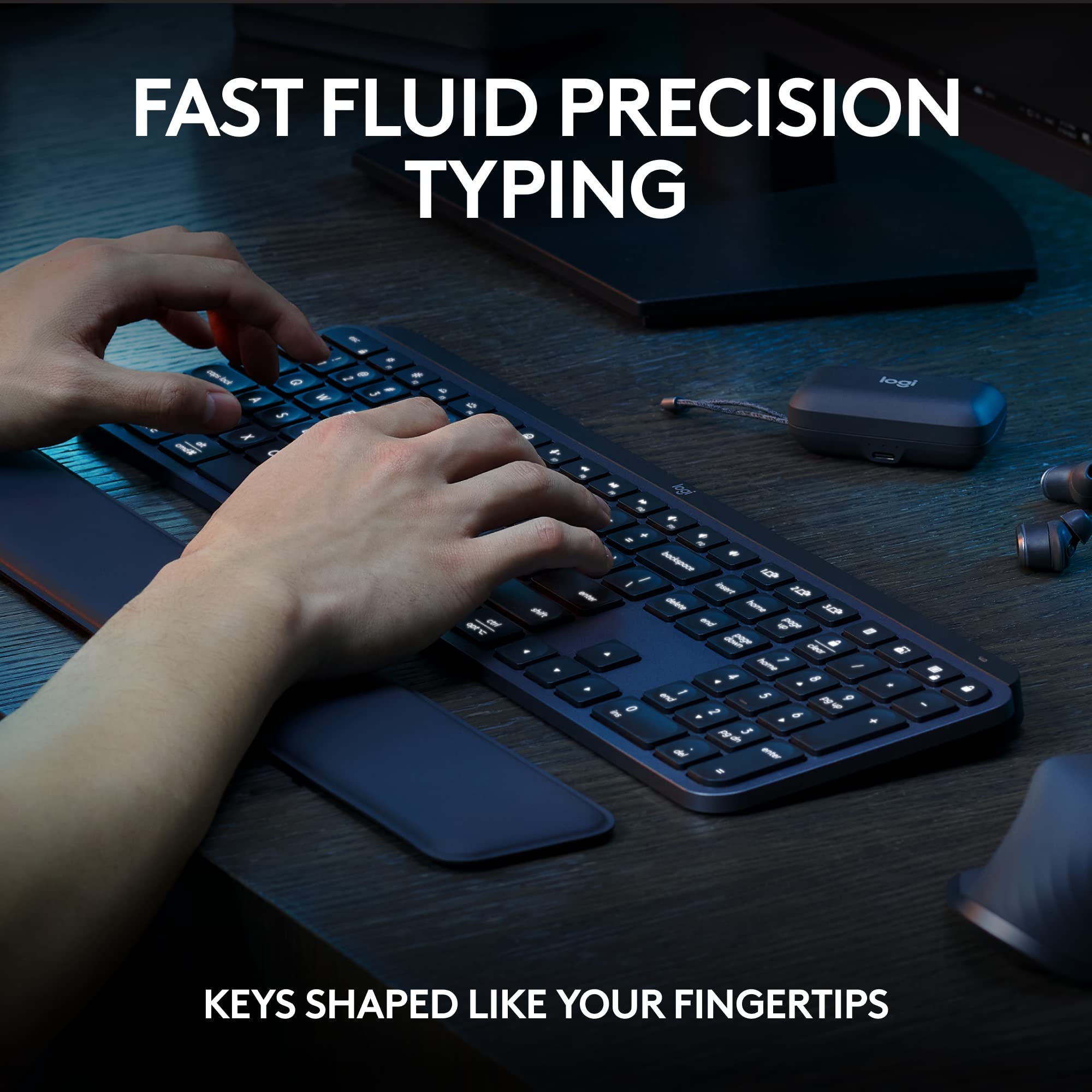 Logitech MX Keys S Combo Wireless Keyboard and Mouse Set - Ergonomic Palm Rest, Backlit Keys, Bluetooth/USB-C Connectivity for Windows, Mac, Linux, Chrome | Perfect for Office Work, Gaming & Programming