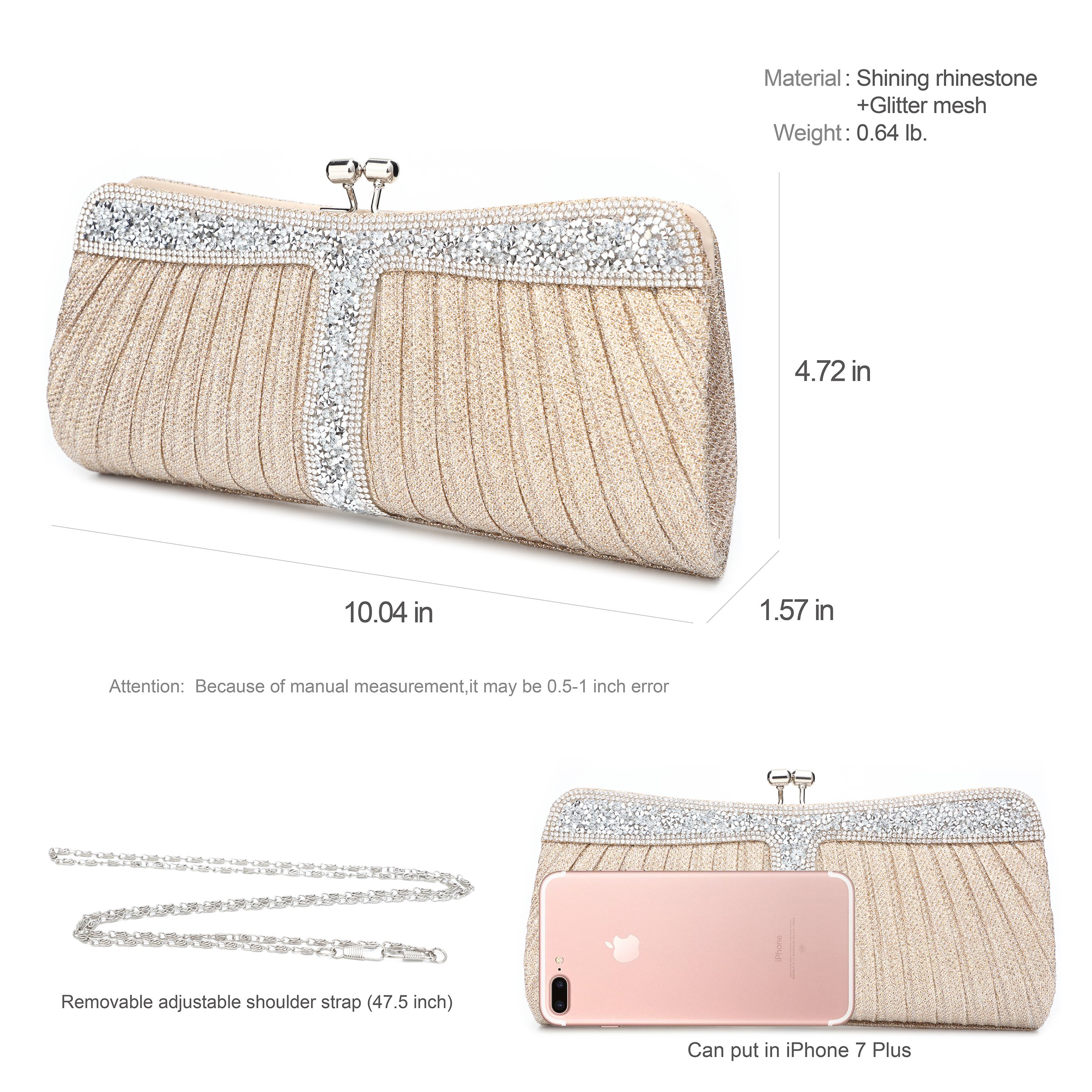 Sparkling Rhinestone Clutch Purse for Women - Elegant Evening Bag for Weddings, Prom, Parties & Special Occasions | Perfect as Bridal Accessory, Gala Event or Date Night Clutch
