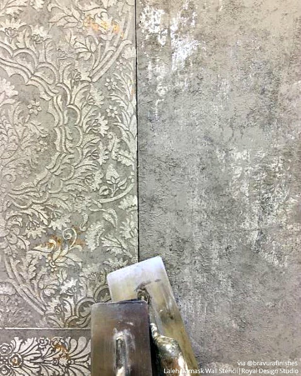 Laleh Persian Damask Wall Stencil - Reusable DIY Painting Template for Home Decor, Wall Art, and Furniture Makeover | Perfect for Bedroom, Living Room, and Office Accent Walls