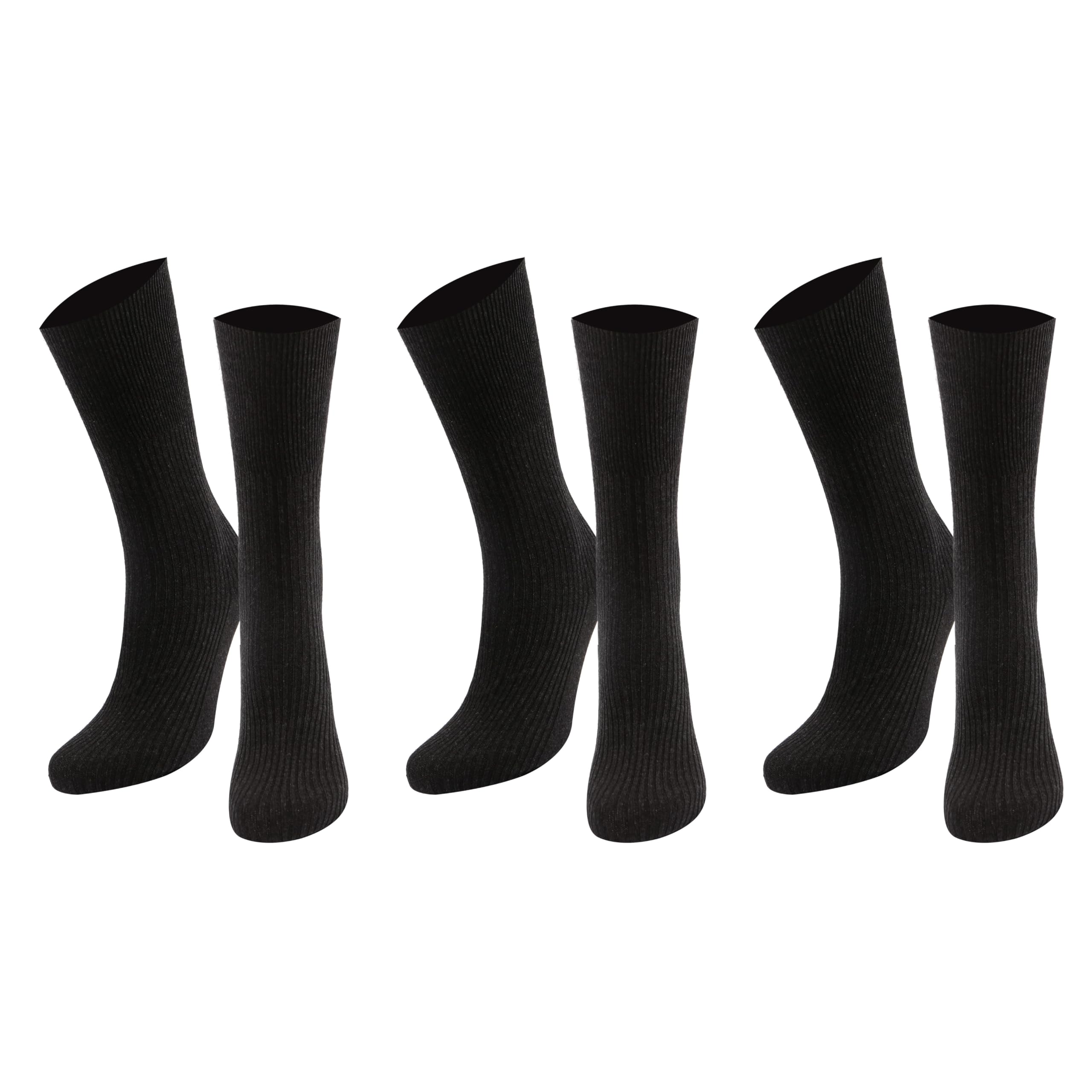 Men's Diabetic Socks for Swollen Feet - 100% Cotton Breathable & Stretchy Non-Binding Socks with Gentle Grip - Ideal for Diabetes, Edema, Circulation Issues & Daily Comfort