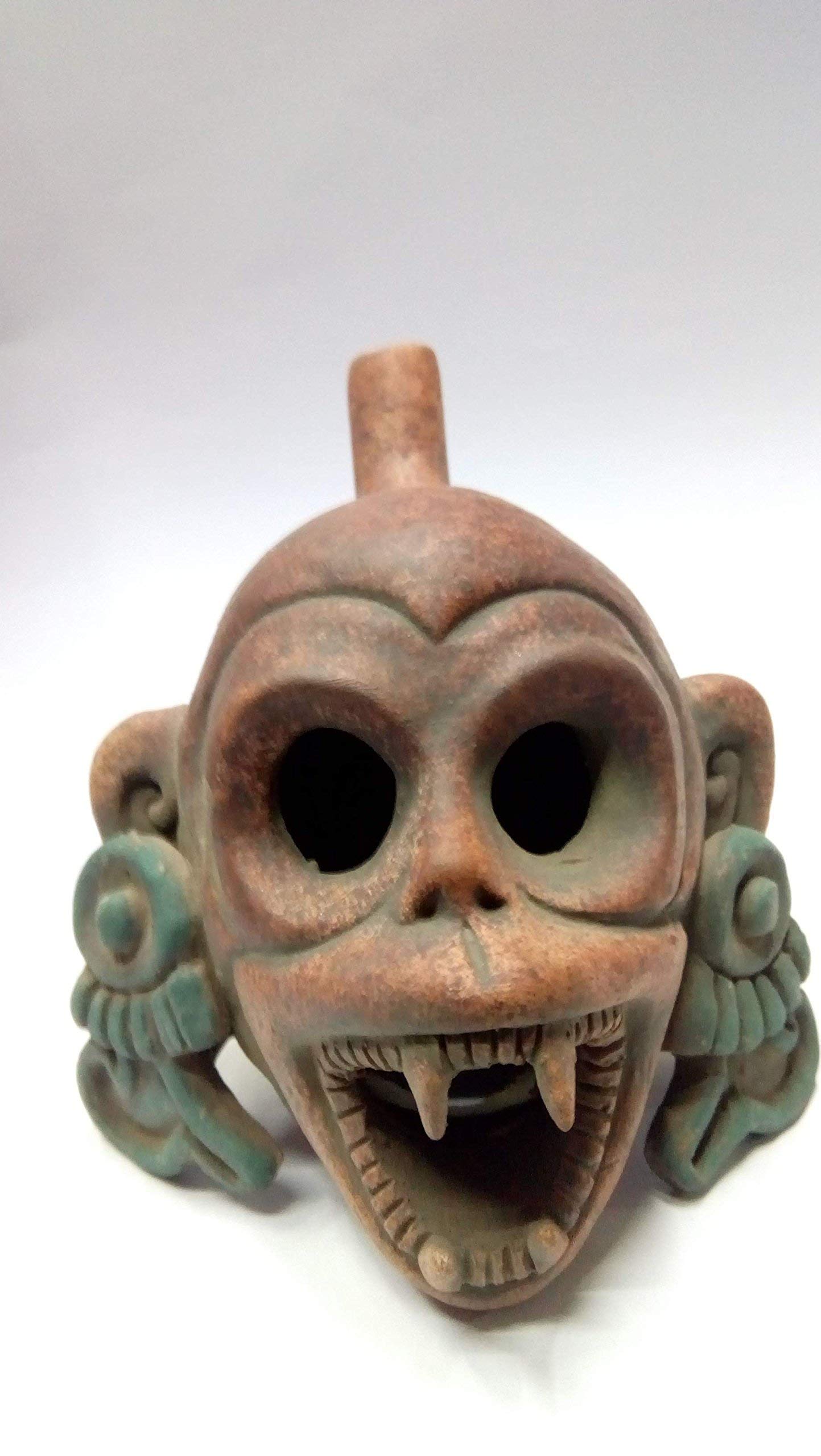Aztec Death Whistle - Mictlantecuhtli God of the Dead Halloween Decoration | Authentic Mexican Pre-Hispanic Craft for Home Altars, Dia de los Muertos Celebrations & Cultural Displays