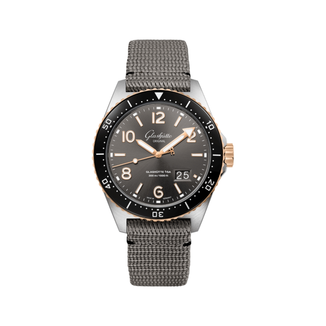 SeaQ Panorama Date Automatic Watch - 43mm Galvanized Grey Dial, Stainless Steel Strap - Luxury Diver's Watch for Men, Perfect for Swimming, Diving & Formal Occasions