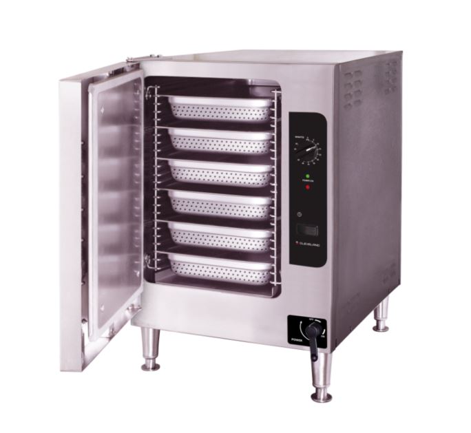Garland Cleveland SteamChef 6 Pan Electric Countertop Steamer - 208V Commercial Kitchen Appliance for Restaurants, Catering & Food Service Businesses - Perfect for Cooking Vegetables, Rice & Seafood Quickly