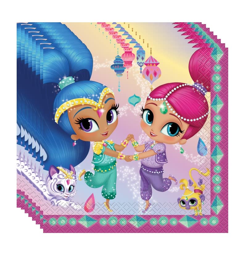 Shimmer and Shine Birthday Party Supplies Set - 16-Piece Bundle with Plates & Napkins | Perfect for Girls' Themed Birthday Parties, Baby Showers & Celebrations