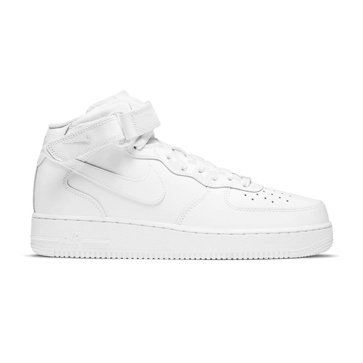 Nike Air Force 1 Mid '07 Sneakers - Triple White Colorway | Men's Basketball Shoes for Casual Wear & Street Style