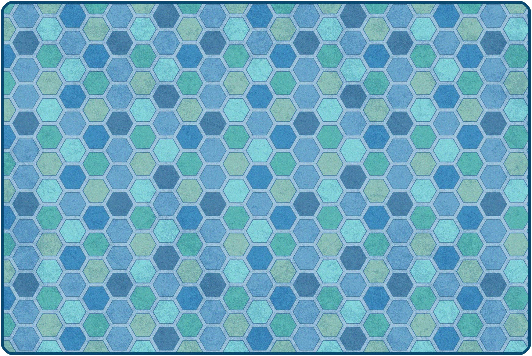 Honeycomb Pattern Kids Room Rug - 6x9 Feet Soft Blue Carpet for Children & Teens - Non-Slip Nursery, Playroom, Bedroom Floor Mat | Safe & Durable Decor