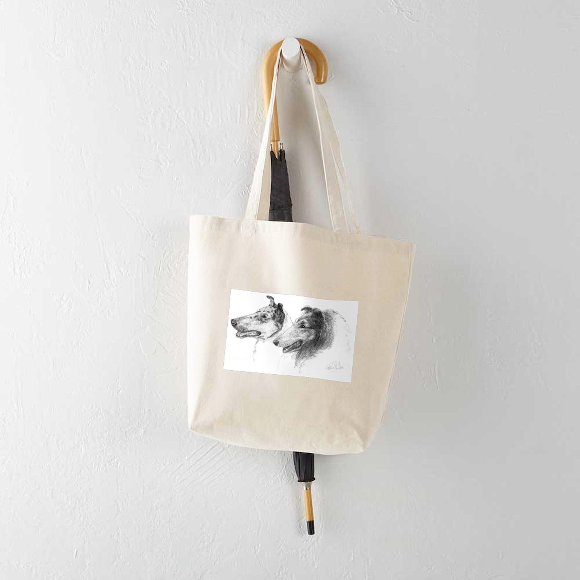 Rough & Smooth Collies Tote Bag - Natural Canvas Reusable Shopping Bag for Groceries, Beach & Daily Use | Eco-Friendly Cotton Tote with Dog Lover Design