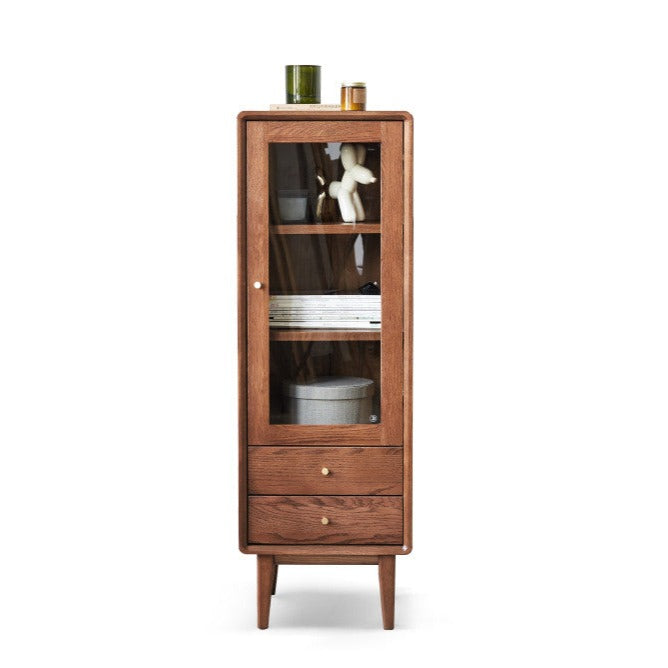 Solid Oak Wood Side Cabinet - Rustic Storage Cabinet for Living Room, Bedroom, or Entryway - Perfect for Organizing Books, Decor & Essentials