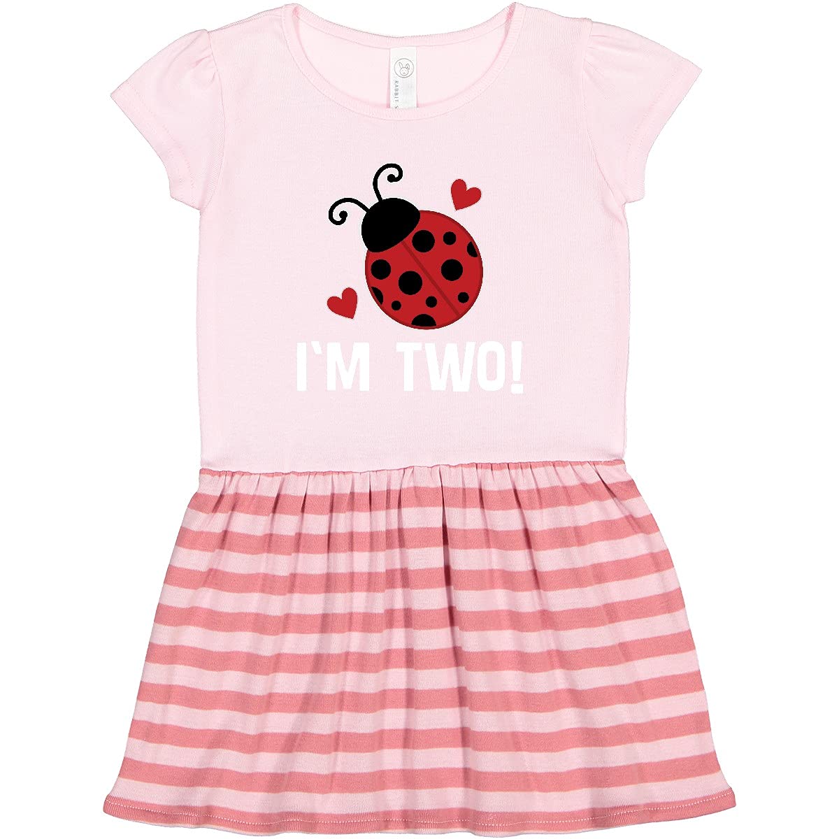 Inktastic 2nd Birthday Ladybug Toddler Dress for Girls - Cute 2 Year Old Outfit for Birthday Party, Photoshoot & Special Occasions